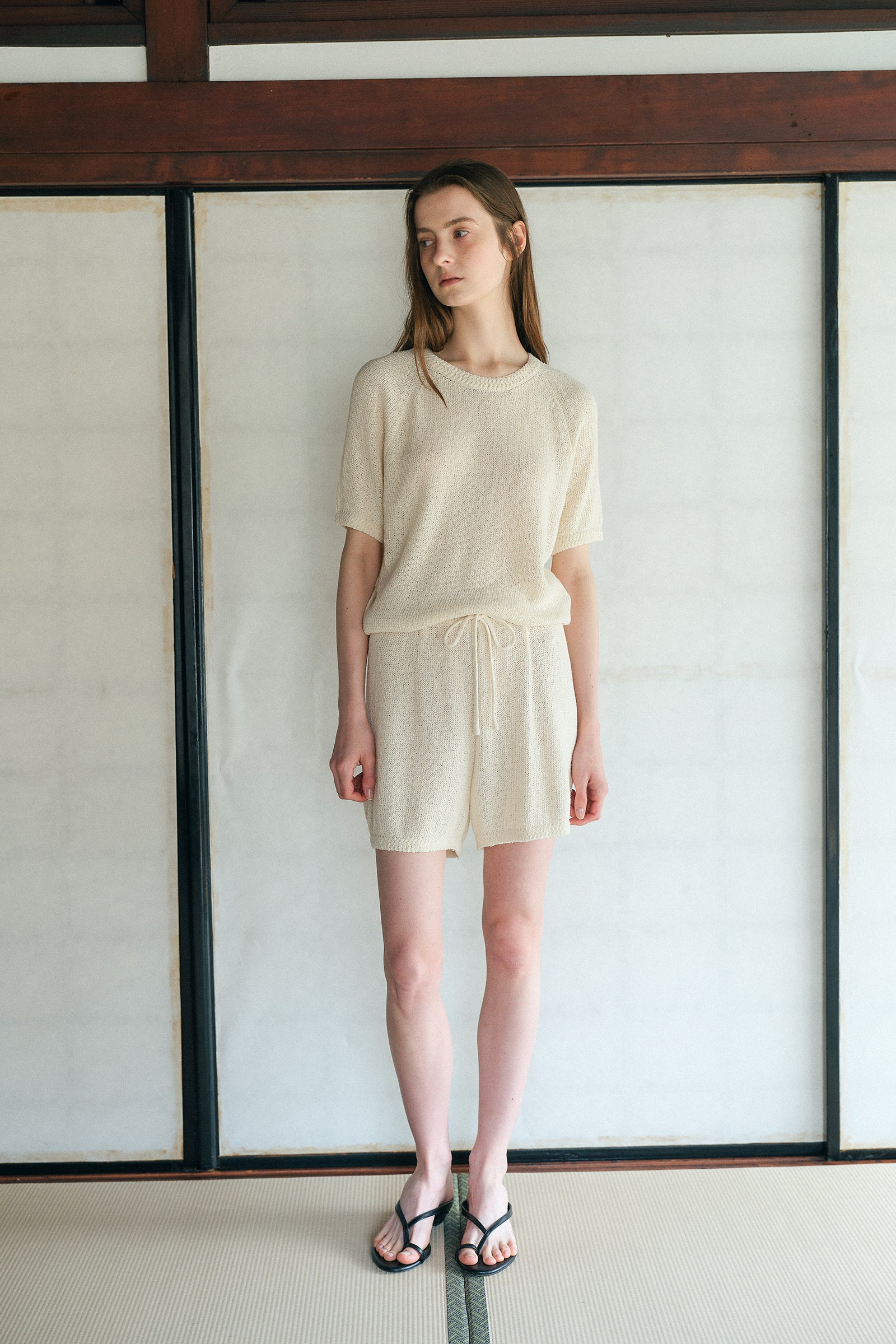 SHORT EN MAILLE HARRIETTE_CRÈME