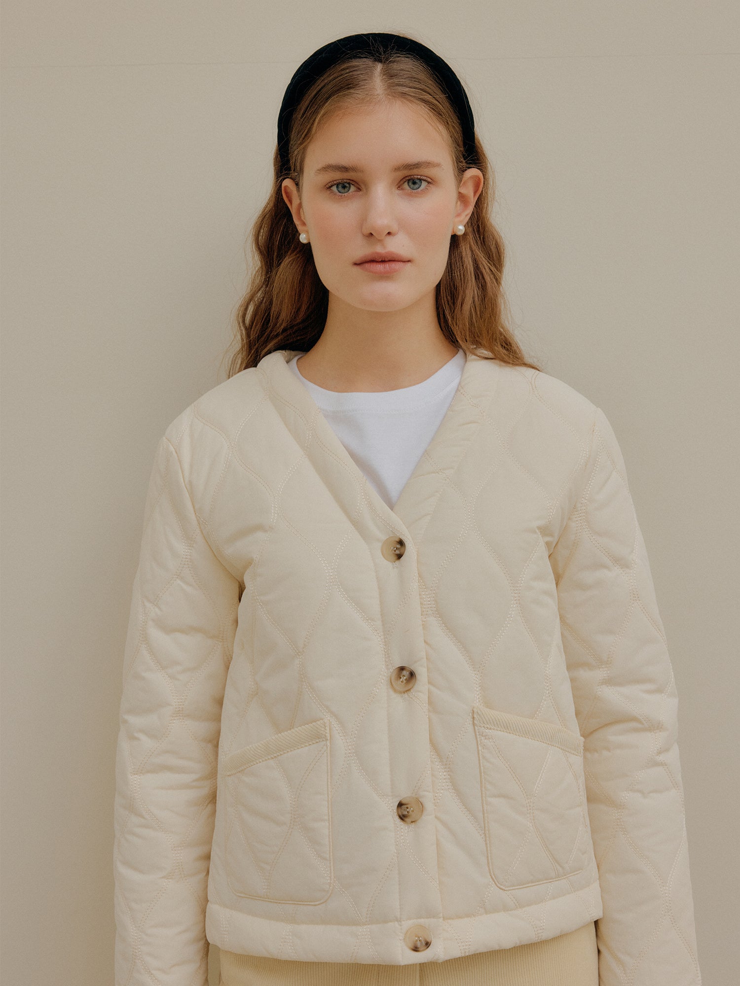 QUILTING JACKET_IVORY