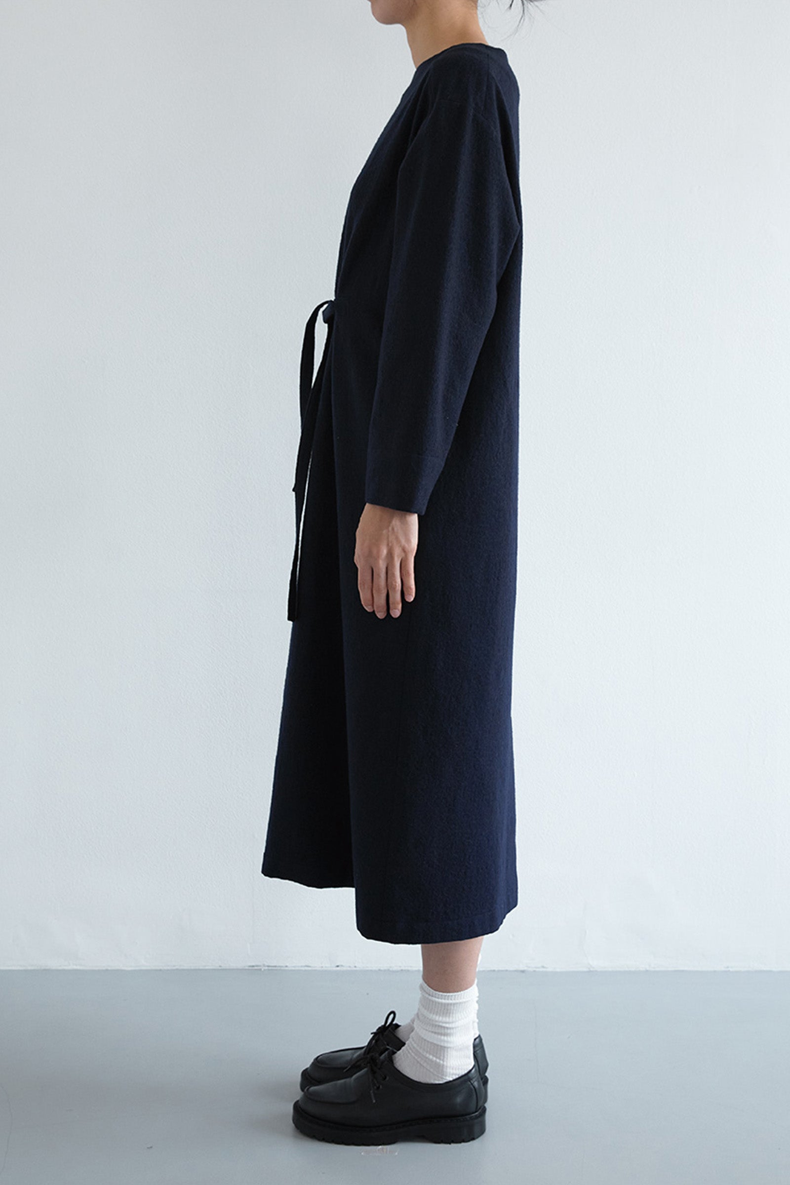 COTTON WOOL BLEND DRESS_NAVY