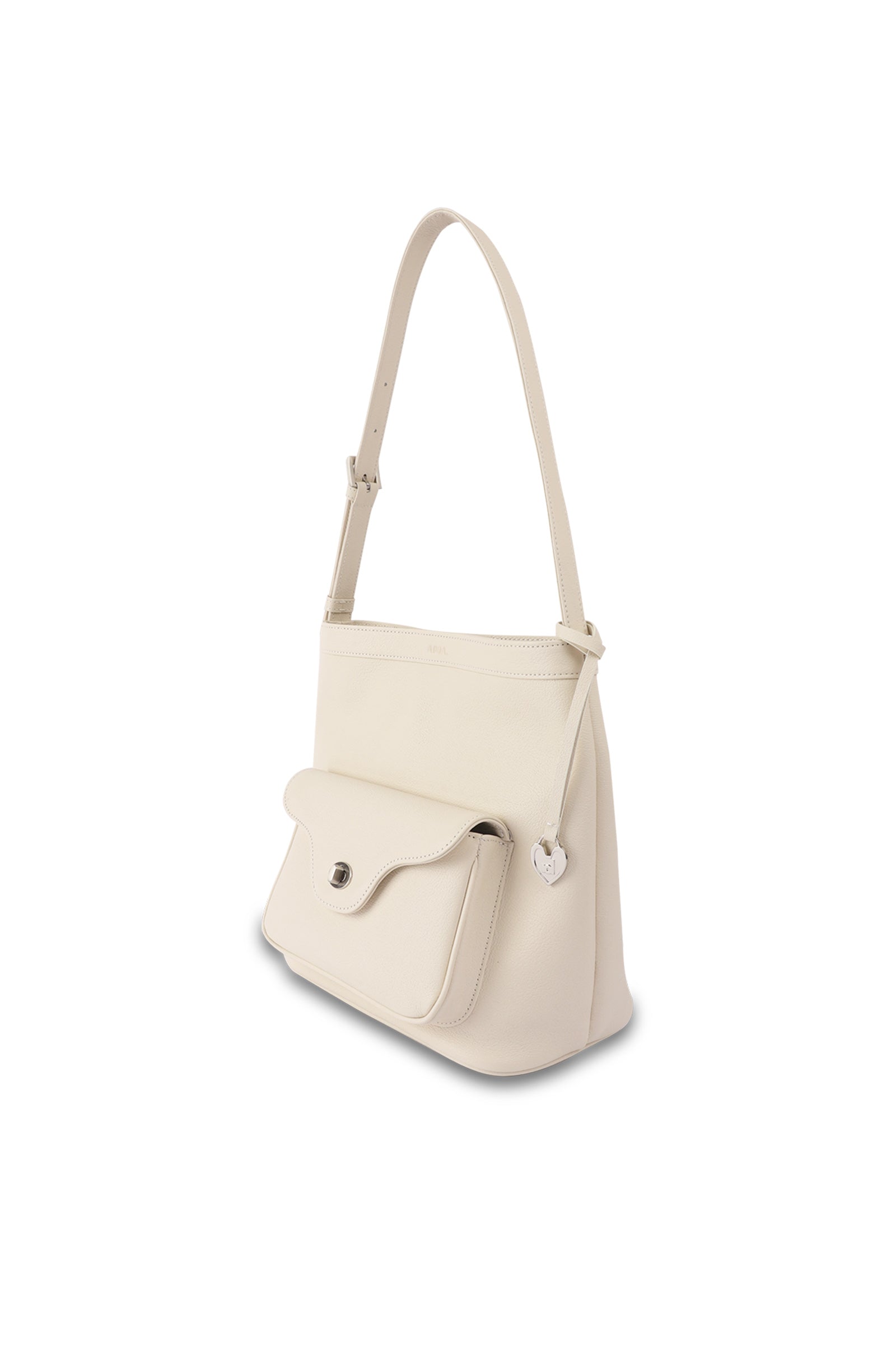 SUAVE LEATHER BUCKET BAG_CREAM