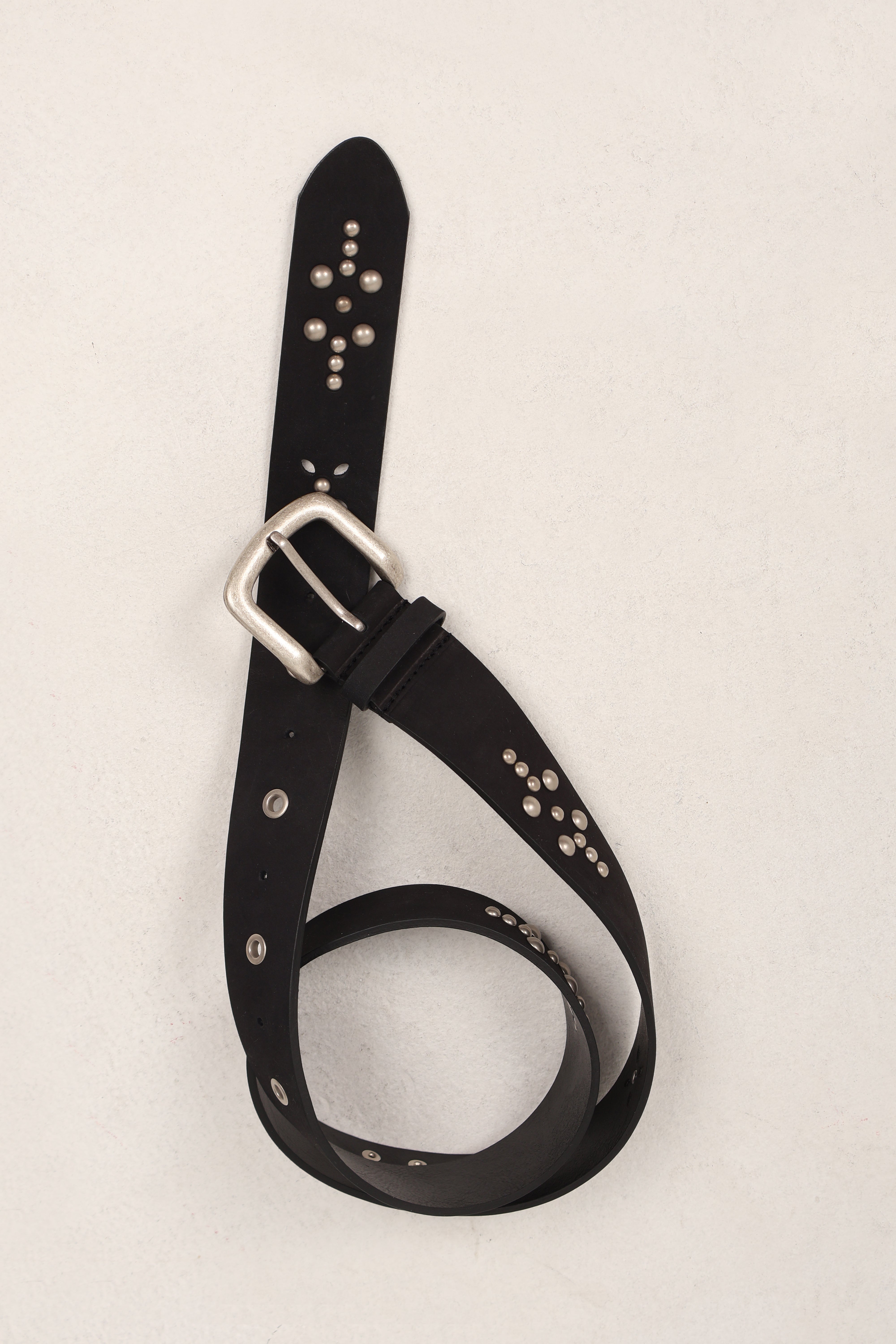 LEATHER STUD BELT_BLACK