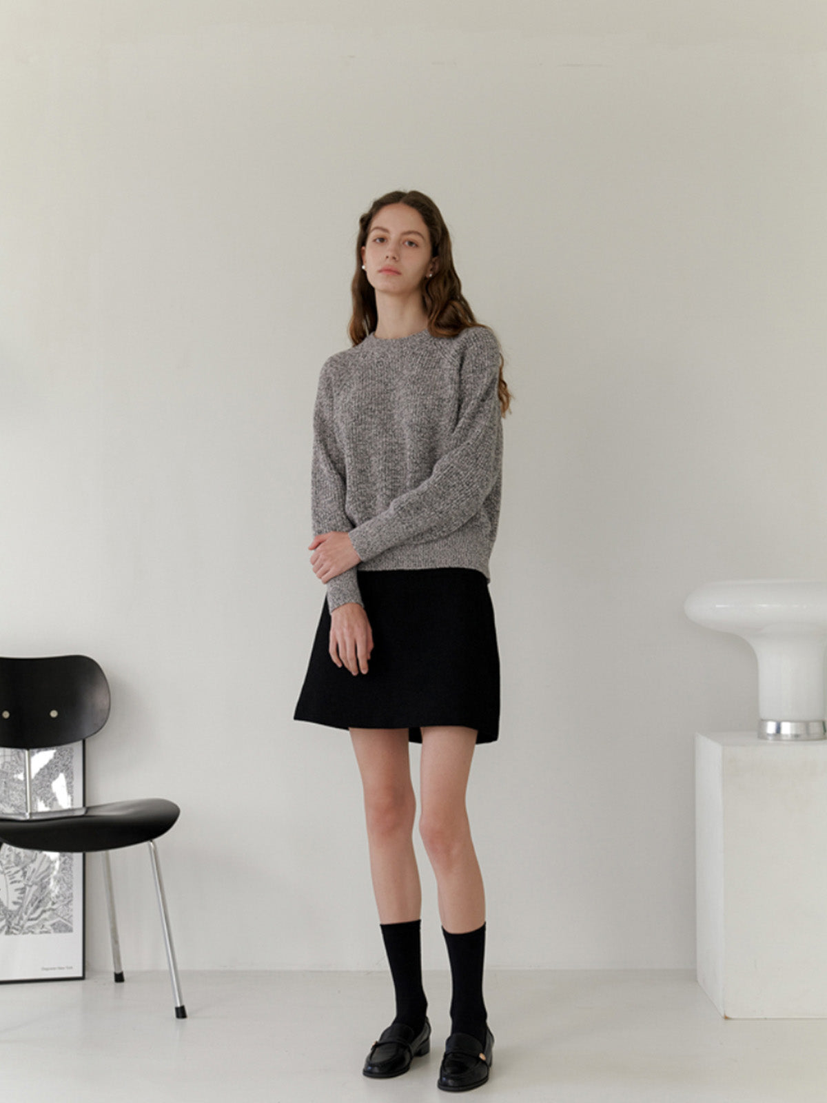 MIX WOOL KNIT_DARK GREY