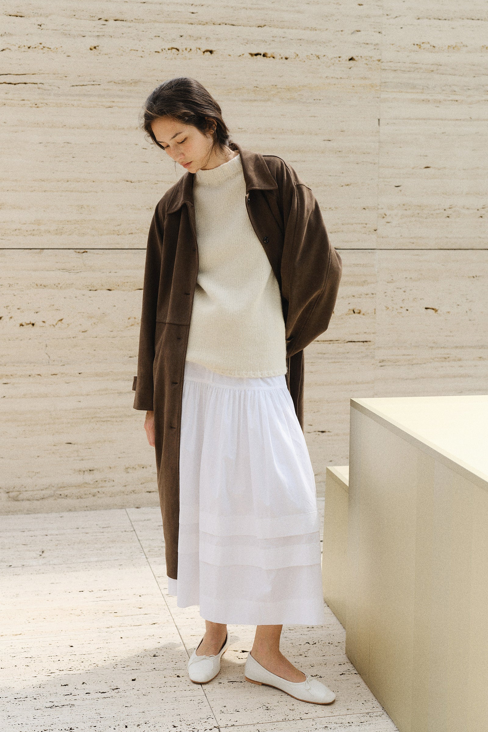 MANTEAU LONG EN SUÉDINE_MARRON