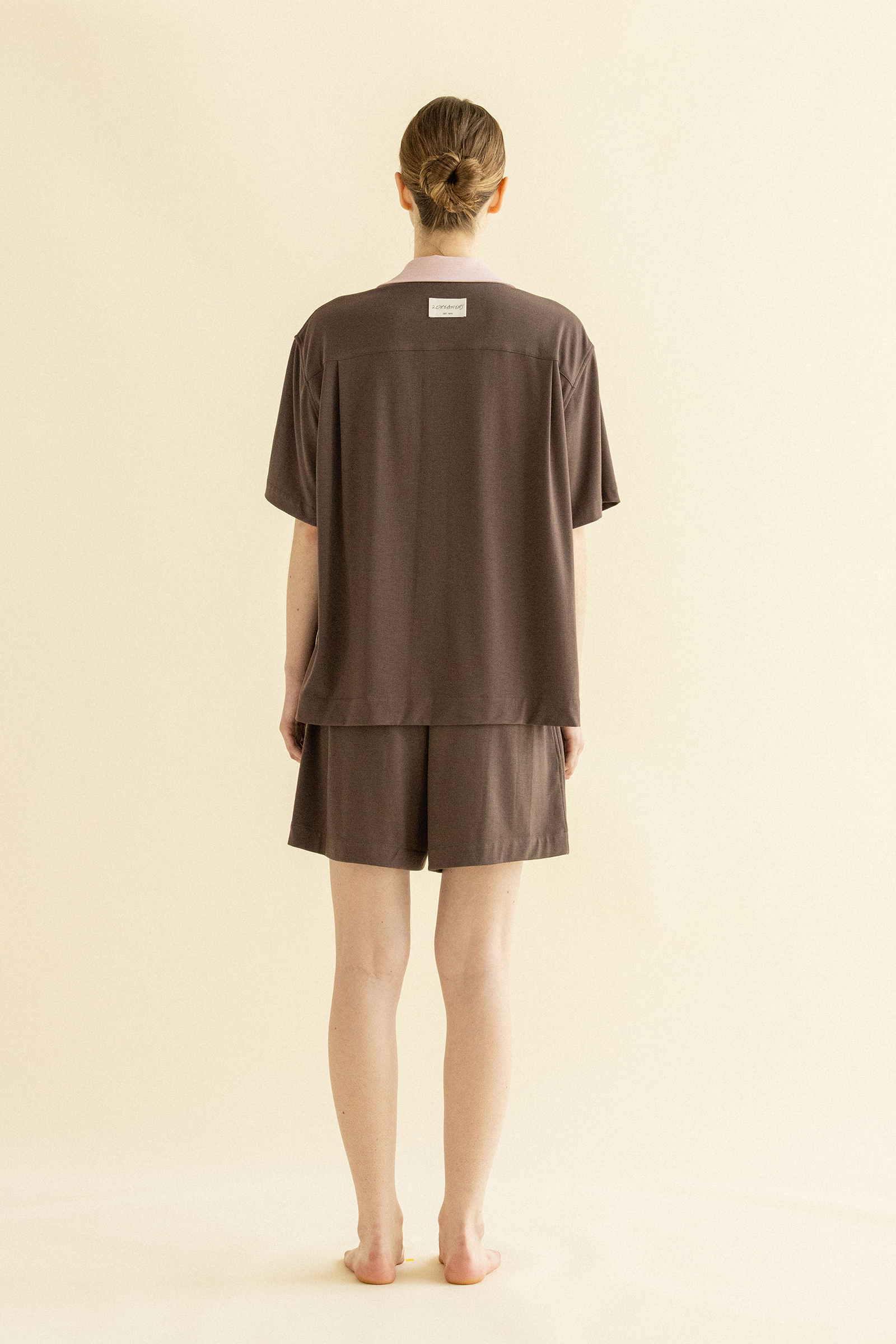COCOA PINK PAJAMAS SET UP_BROWN