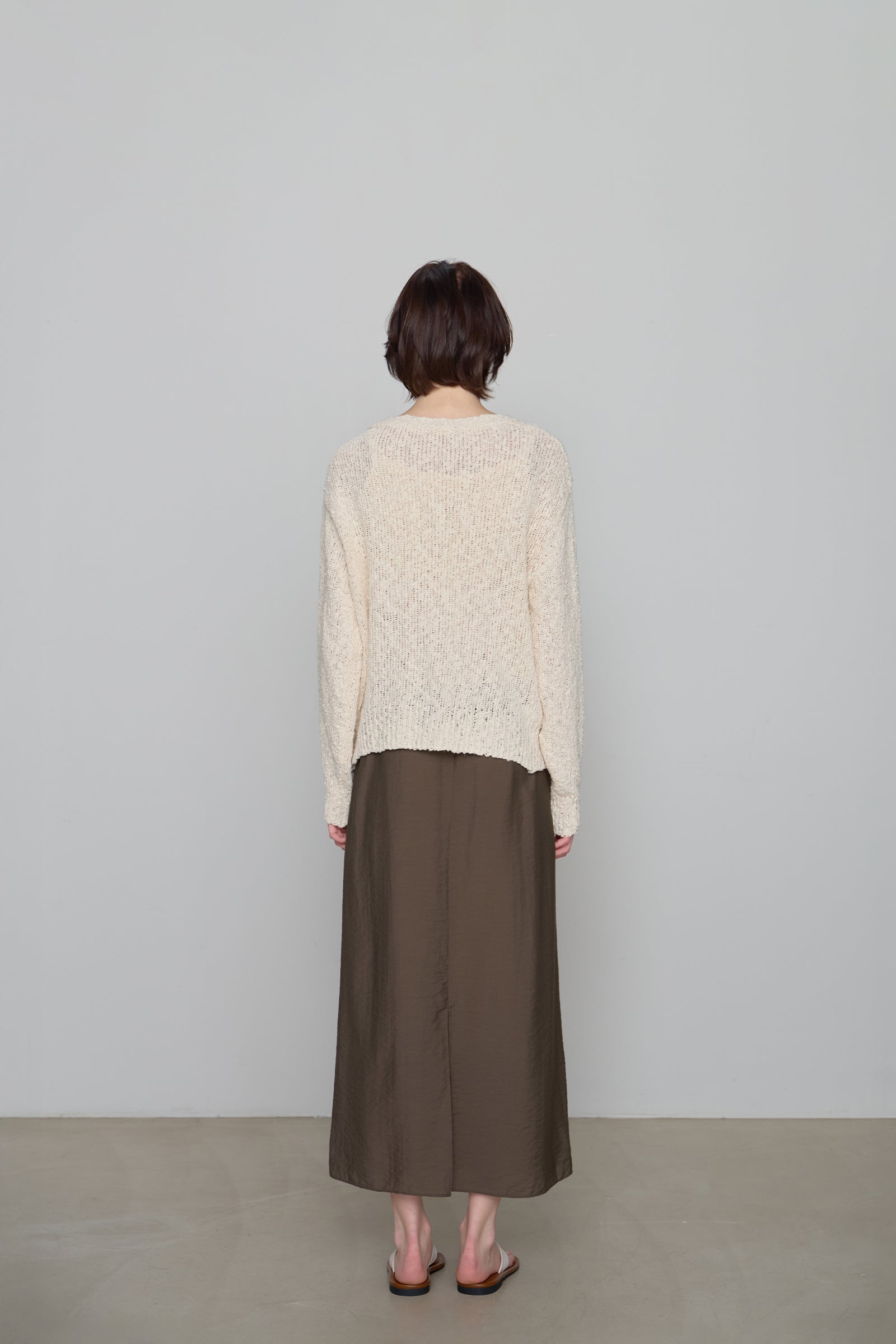 GILET EN MAILLE TEXTURÉE_CRÈME