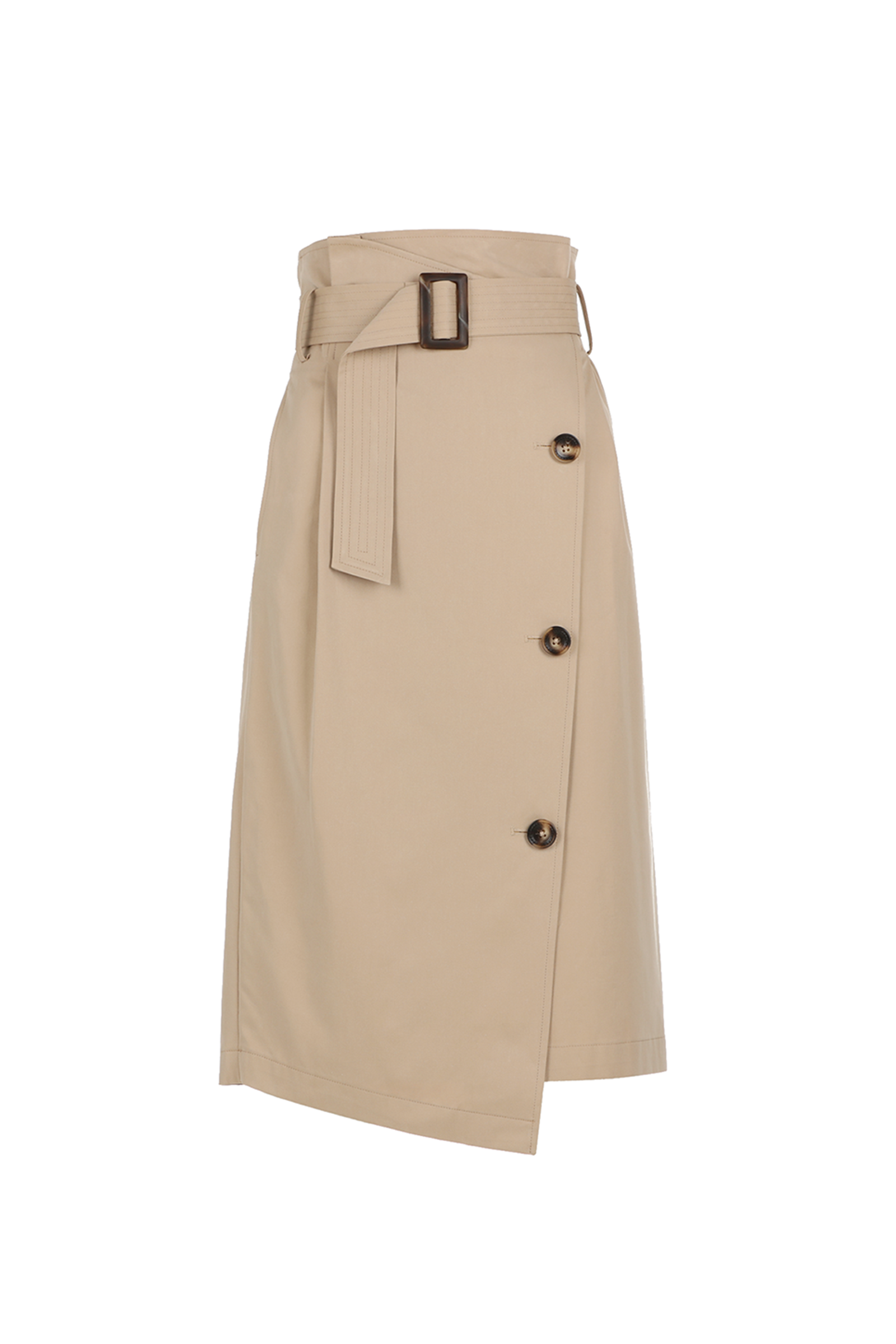 ASYMMETRIC TRENCH SKIRT_BEIGE