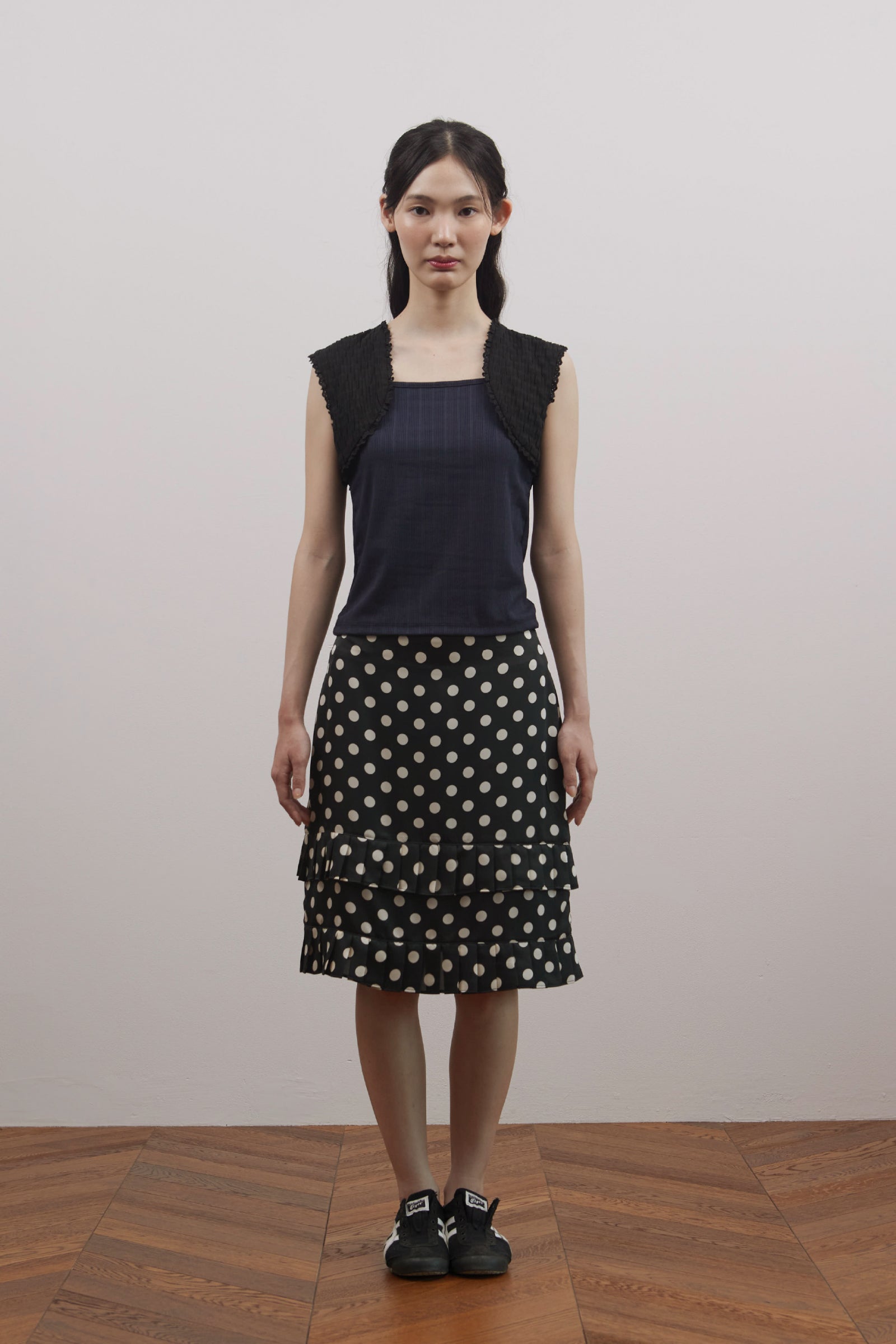 DOT PLEASTS SKIRT_BLACK