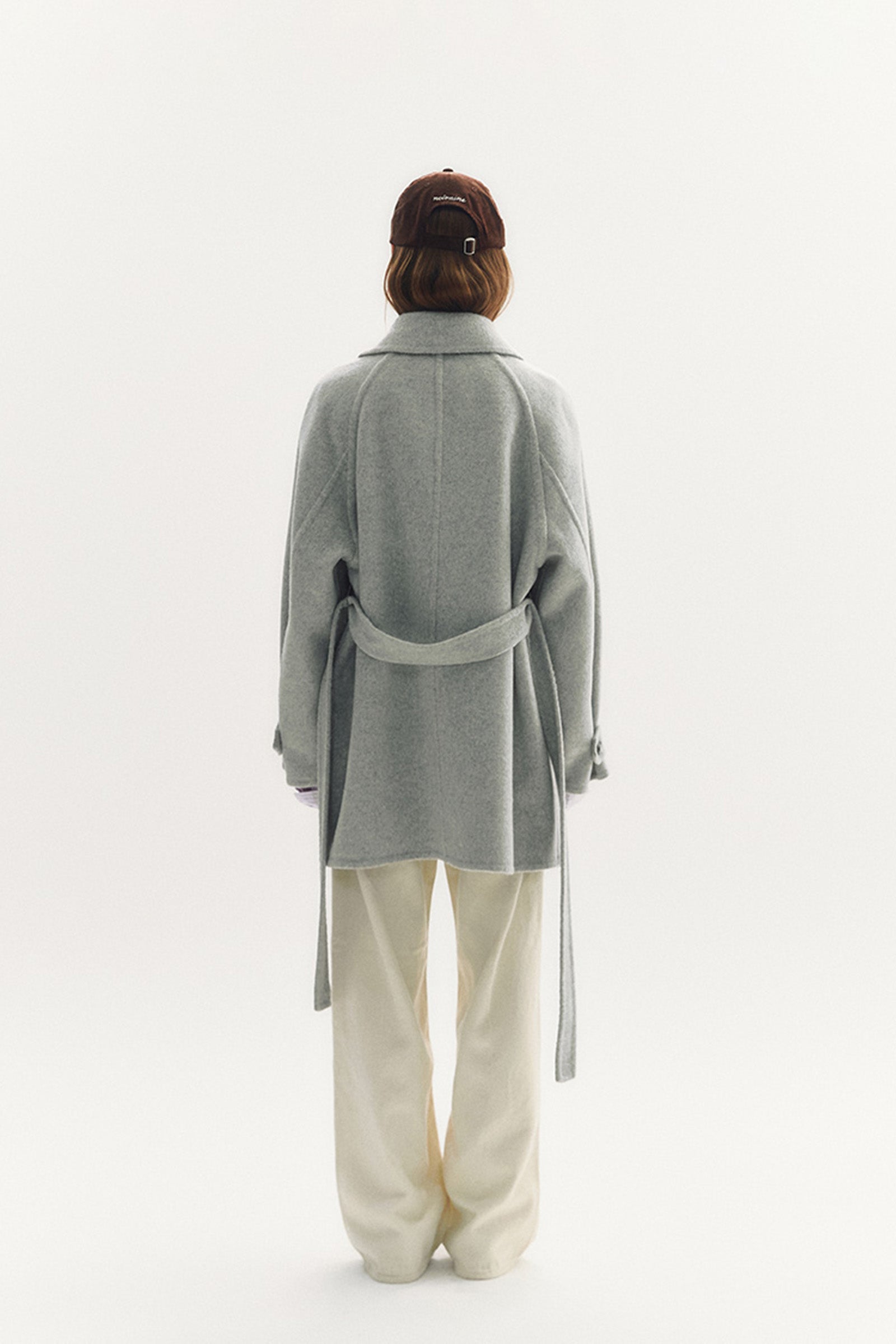 HANDMADE WOOL HALF COAT_GRIS