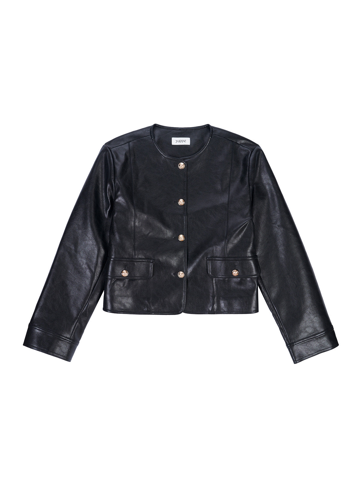 ROUND LEATHER JACKET_NOIR