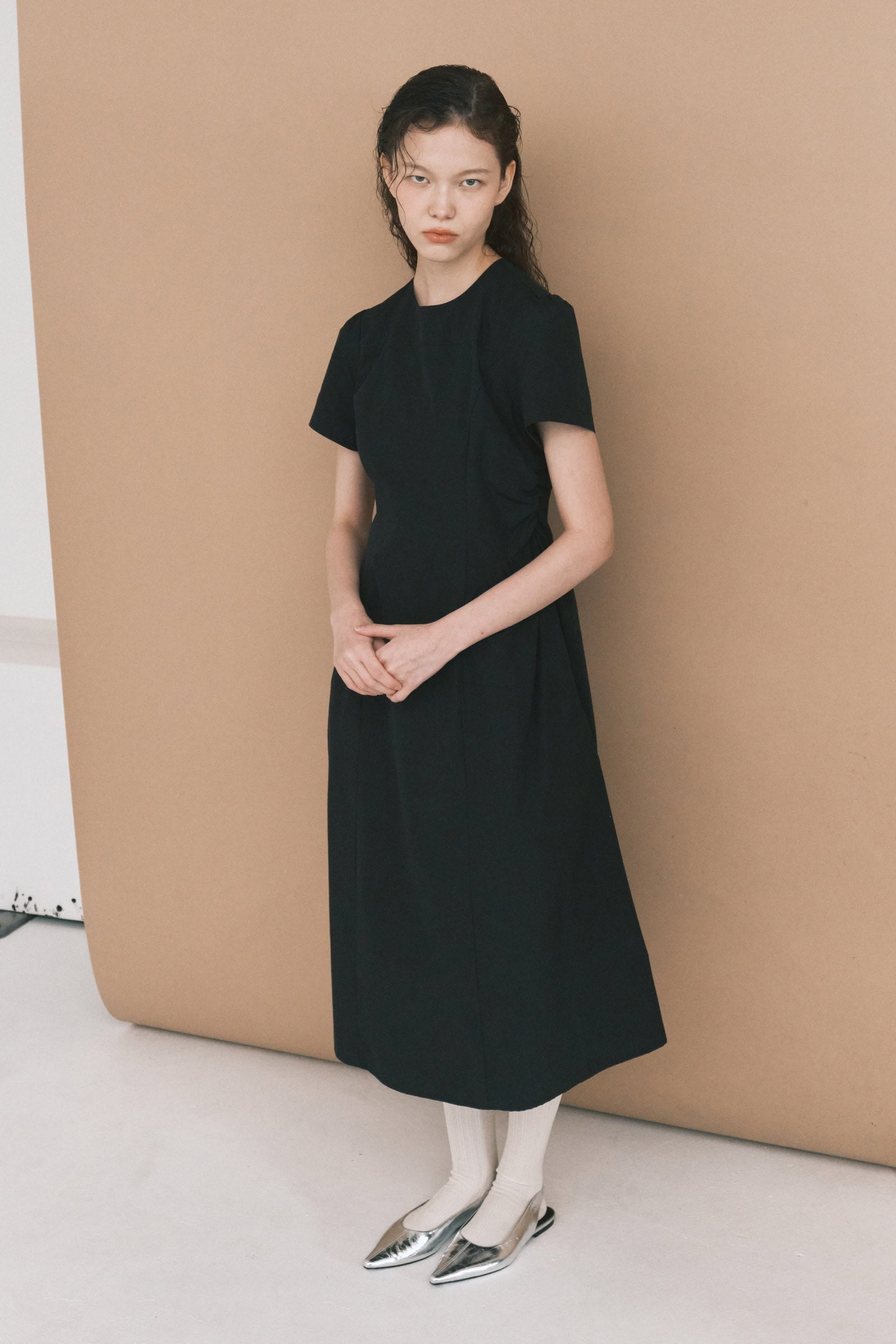MAIS PUFF SLEEVE DRESS_BLACK
