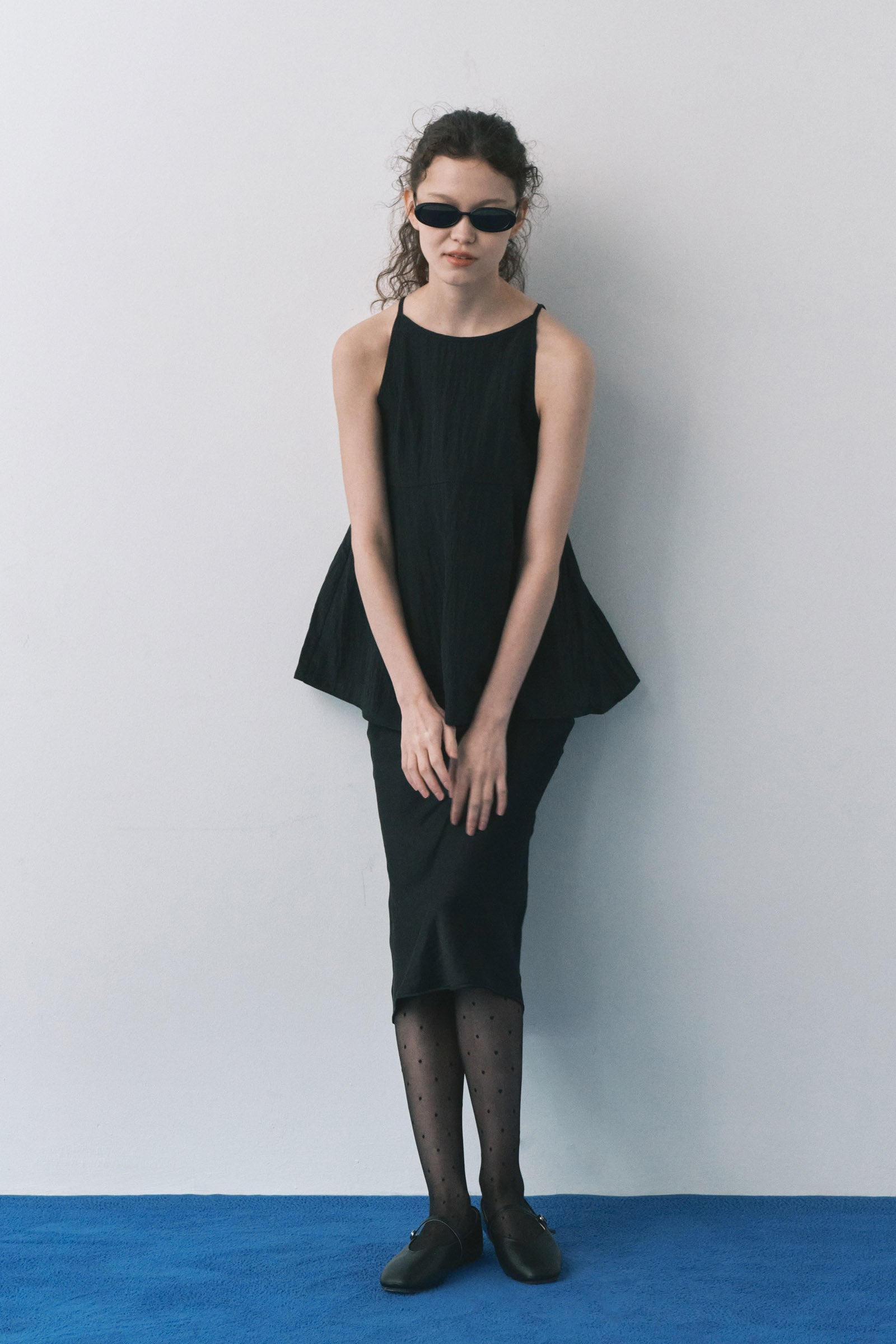 SATIN SLIM LONG SKIRT_NOIR