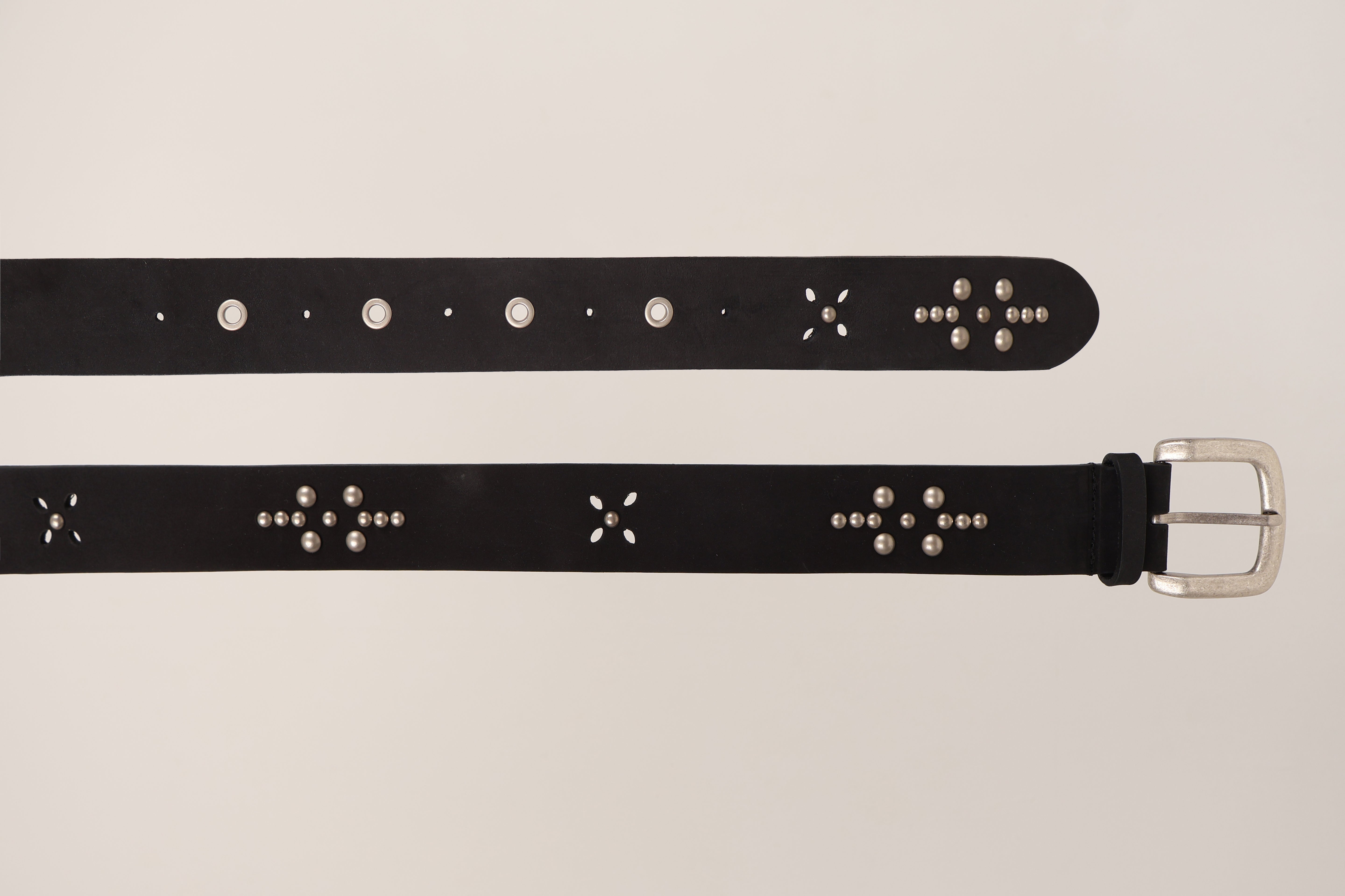 LEATHER STUD BELT_BLACK