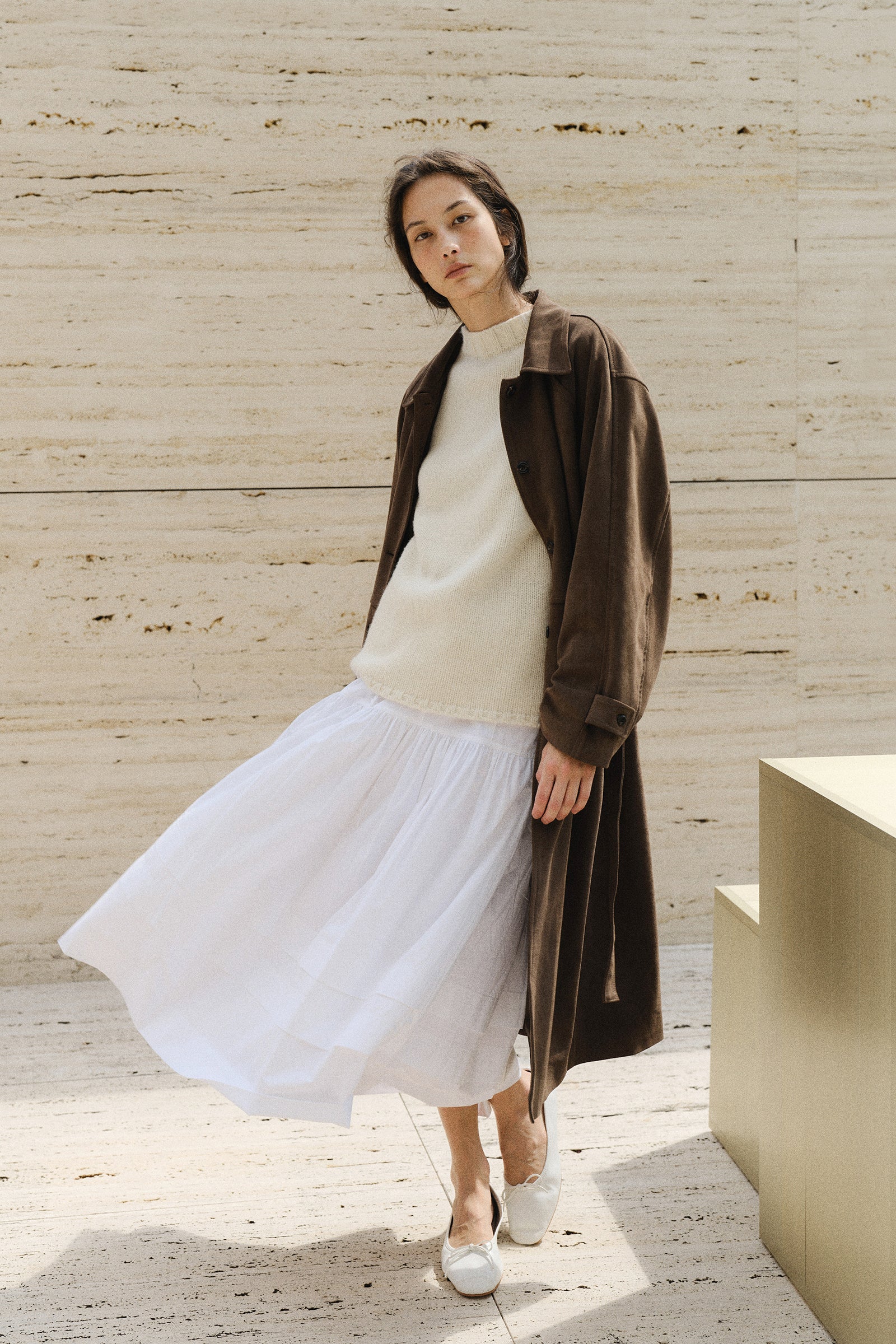 MANTEAU LONG EN SUÉDINE_MARRON