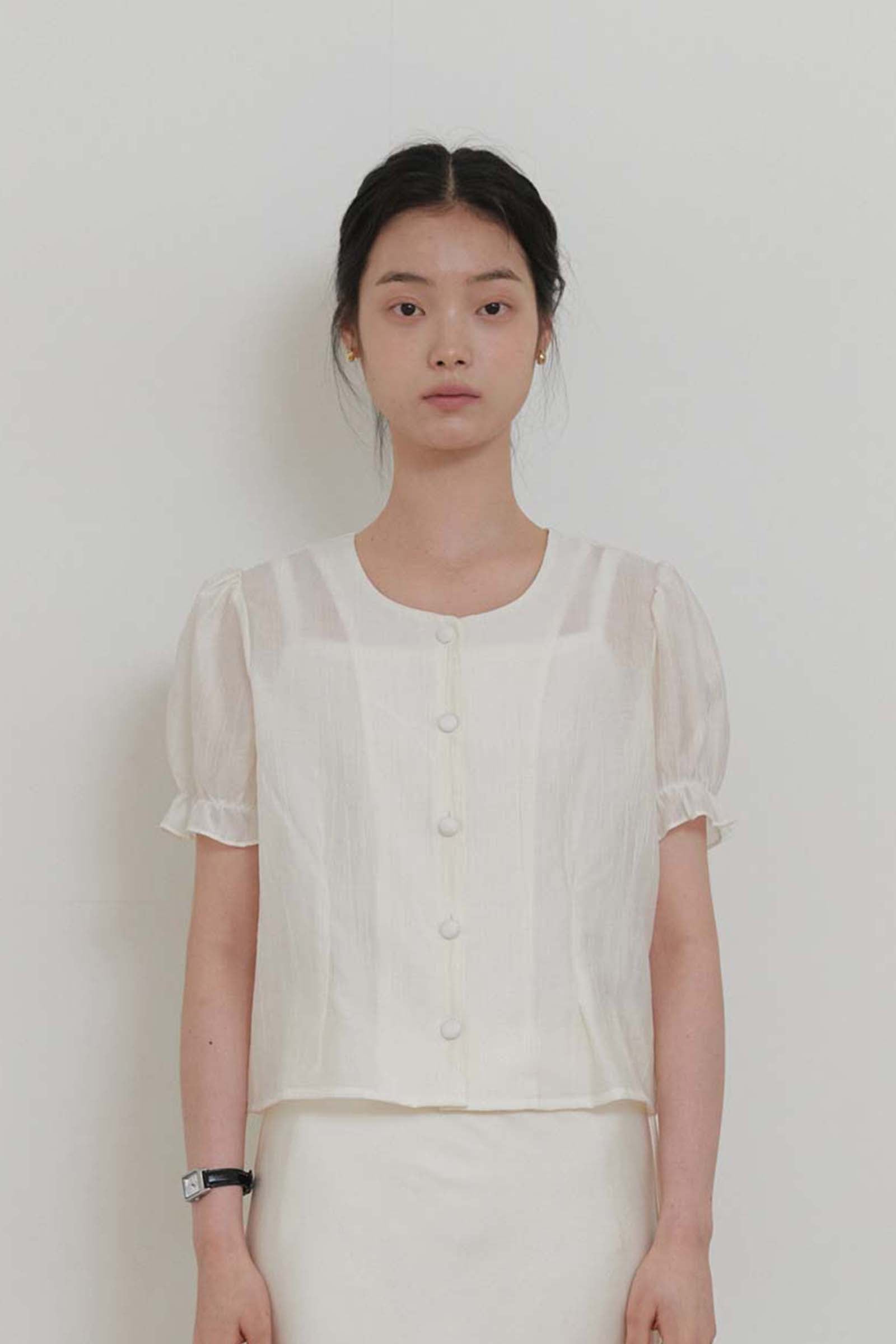 CHEMISE FRONCÉE DOUCE_CRÈME