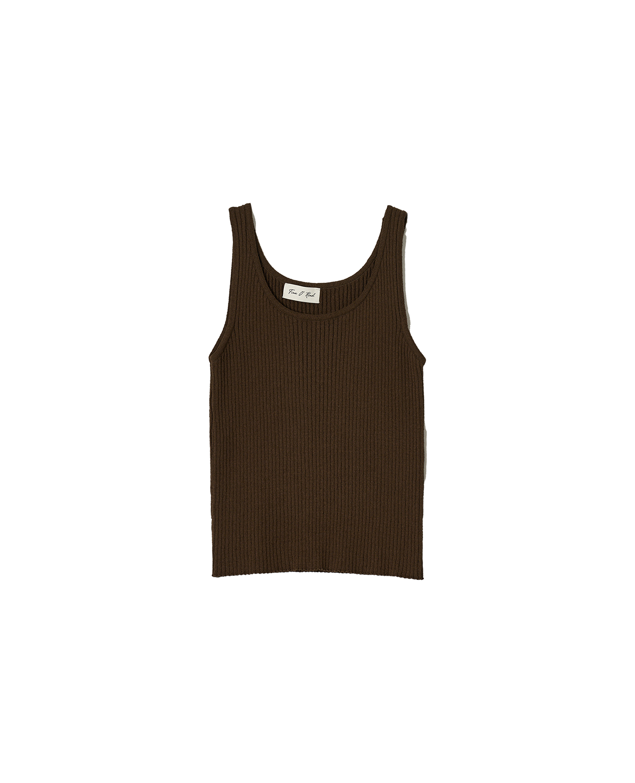 RIBBED SLEEVELESS KNIT_BROWN