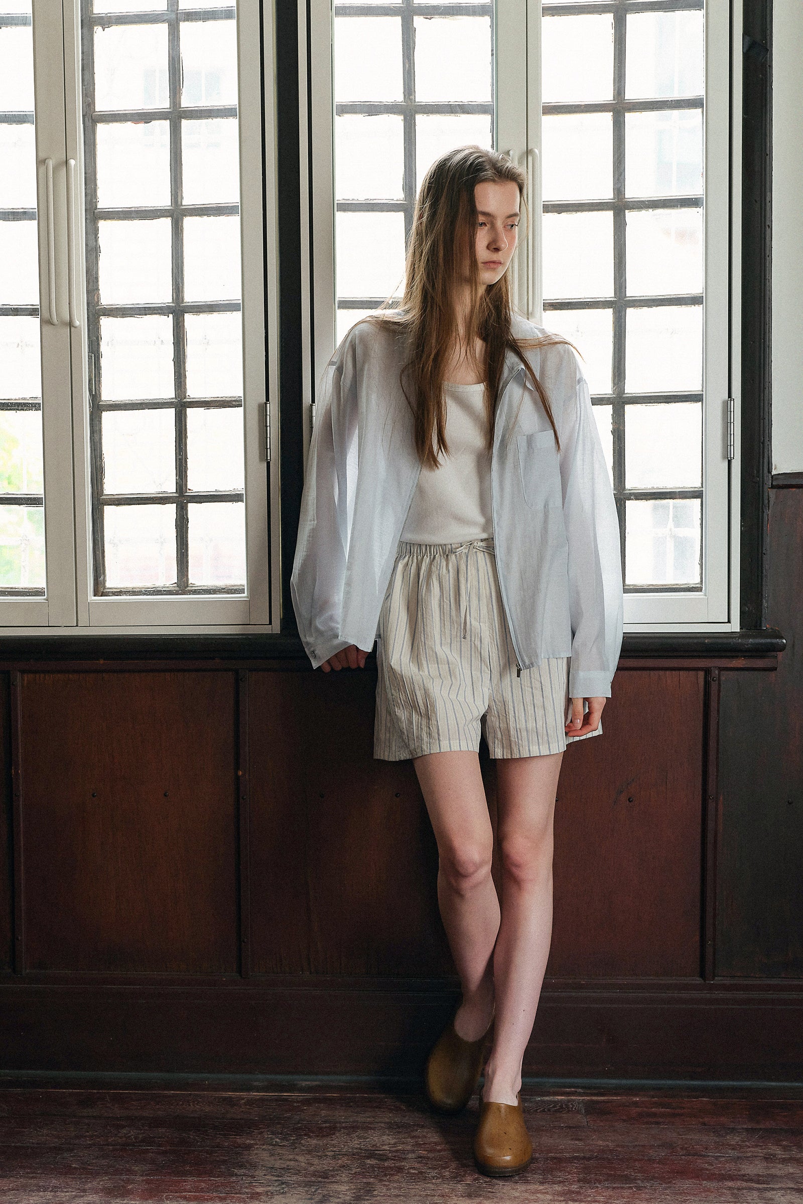 PONS STRIP SHORTS_BLEU RAYÉ