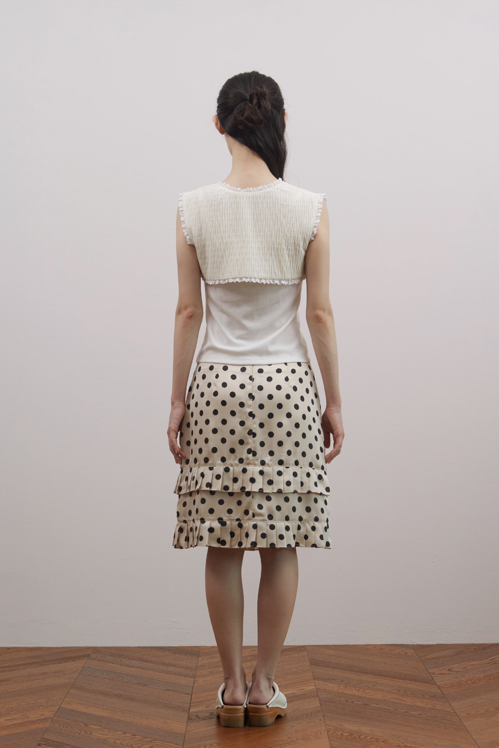 DOT PLEASTS SKIRT_BEIGE