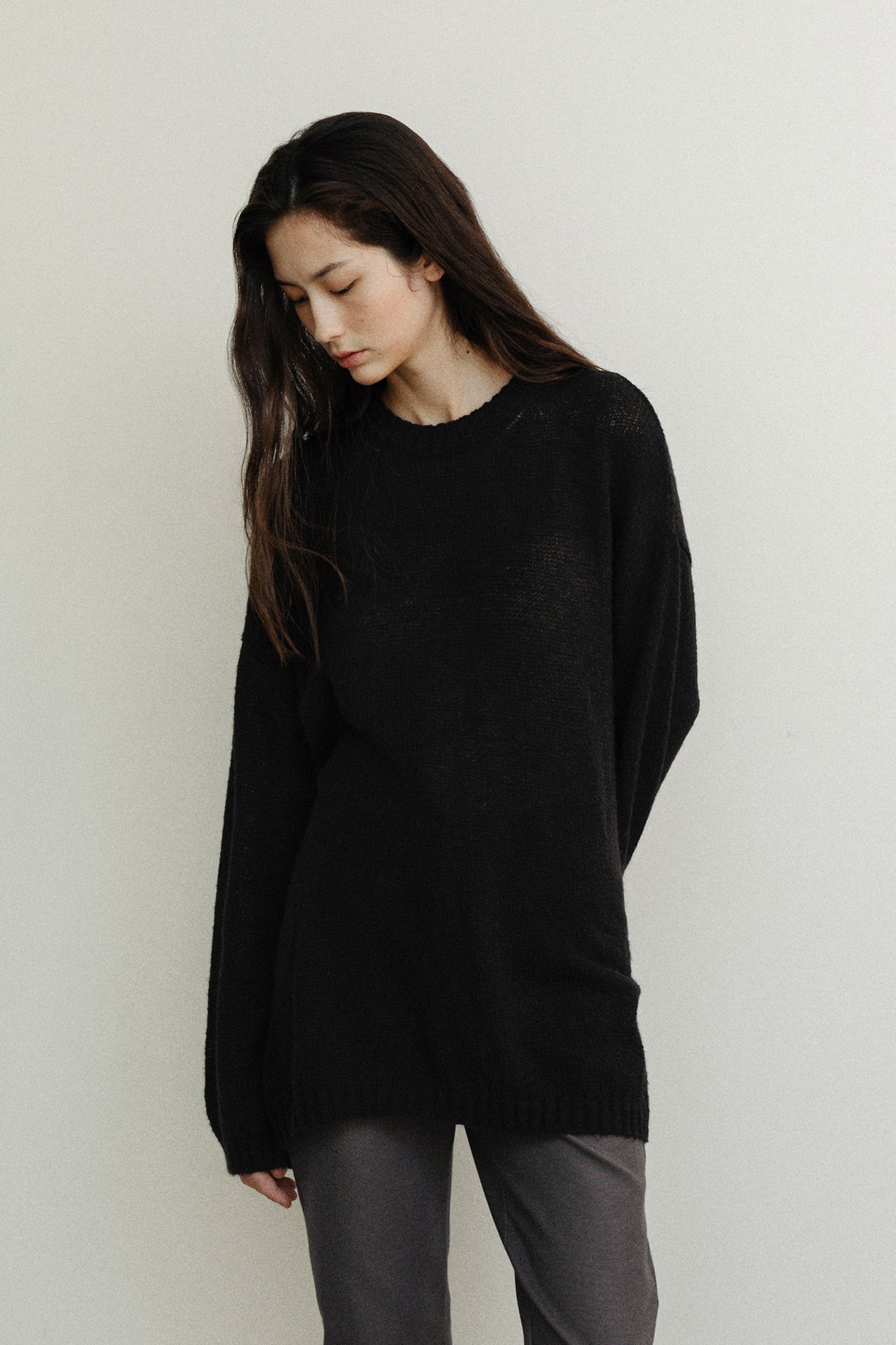 POND MOHAIR KNIT_BLACK
