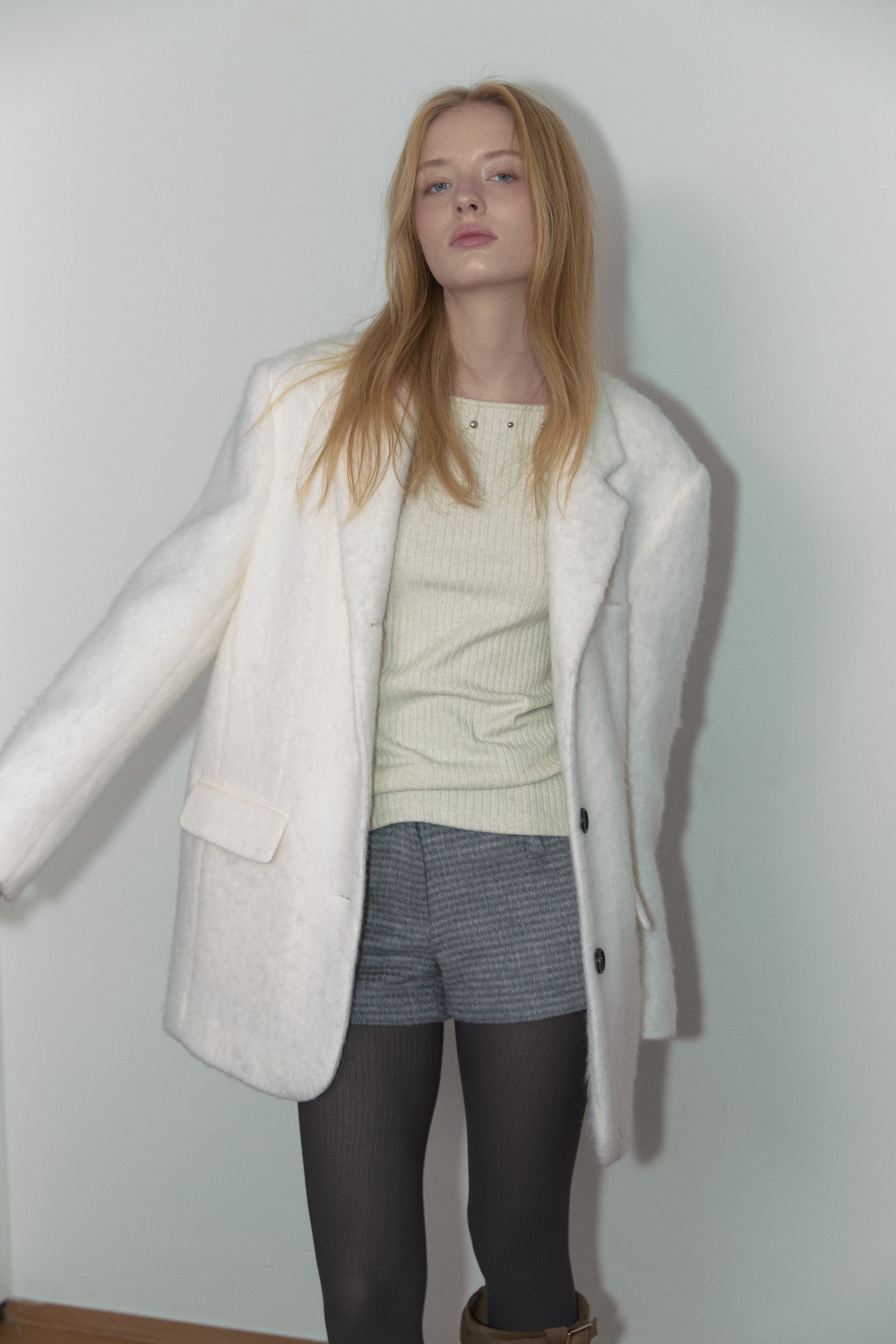 MOHAIR WOOL JACKET_IVORY