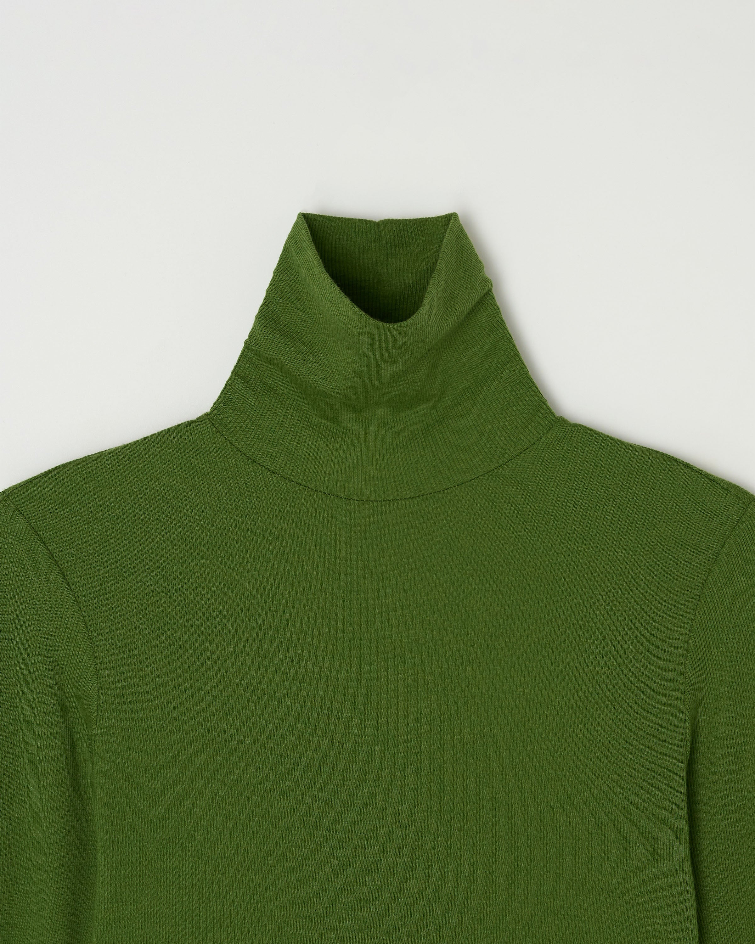 ESSENTIAL RIBBED WOOL TURTLENECK_GREEN