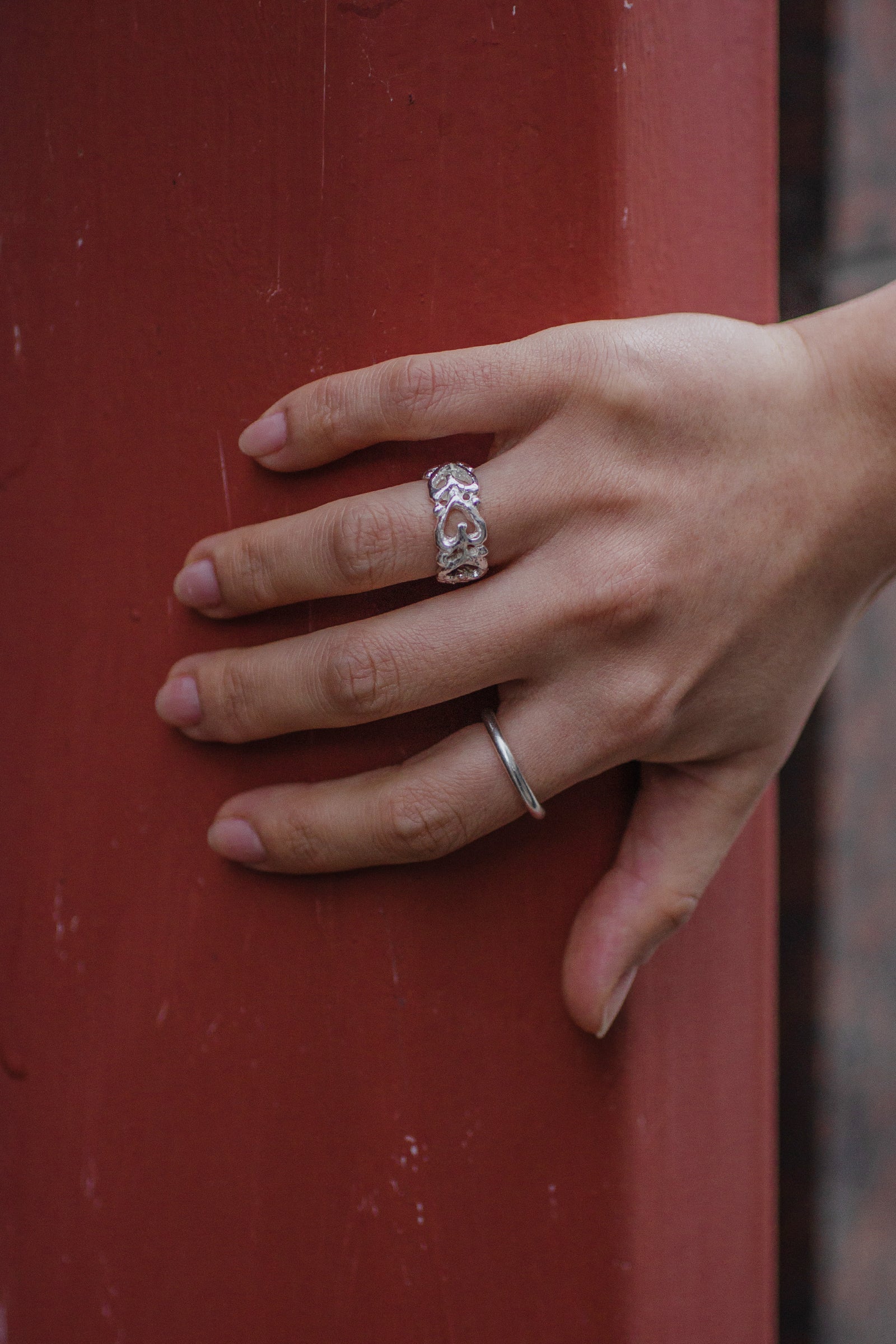 ROUGH HEART RING_SILVER