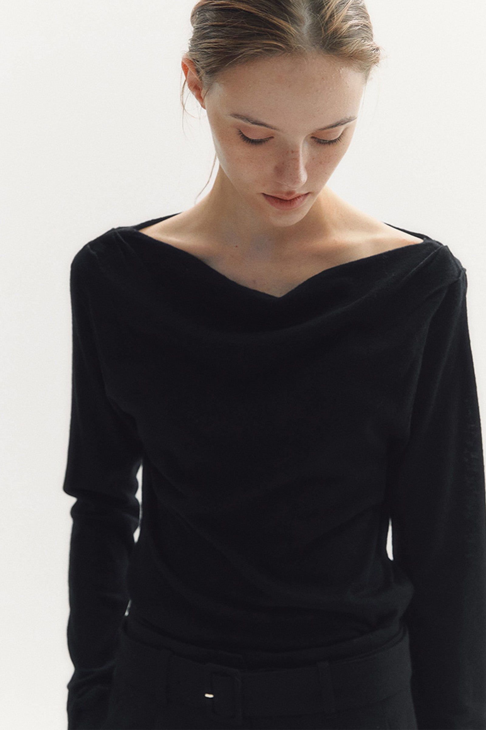 BOAT NECK KNIT_BLACK