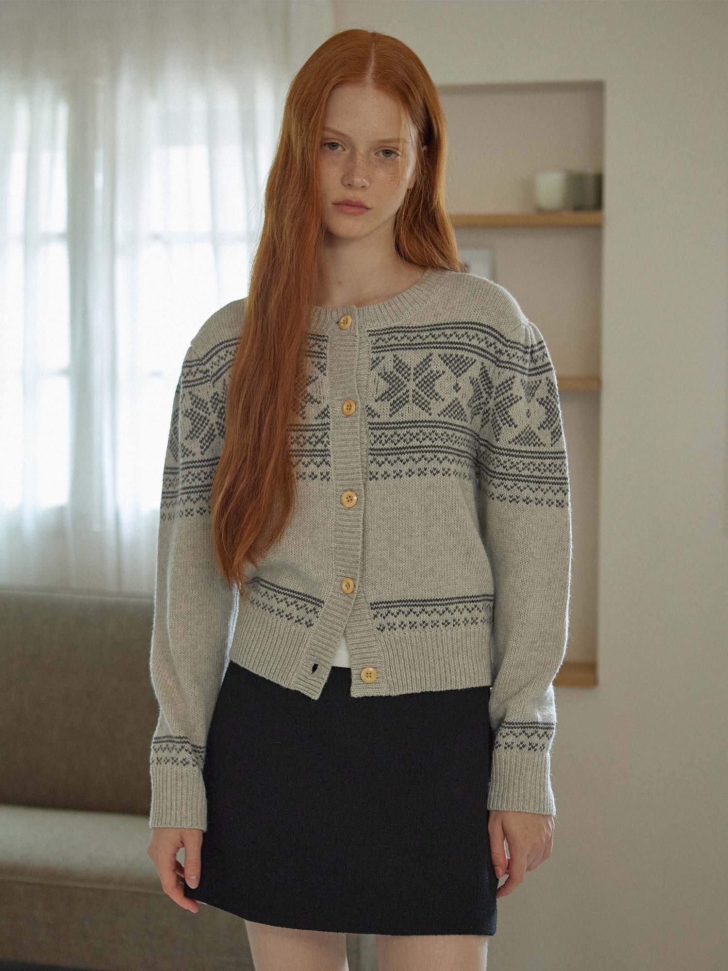 TRIANGLE CARDIGAN_GRIS