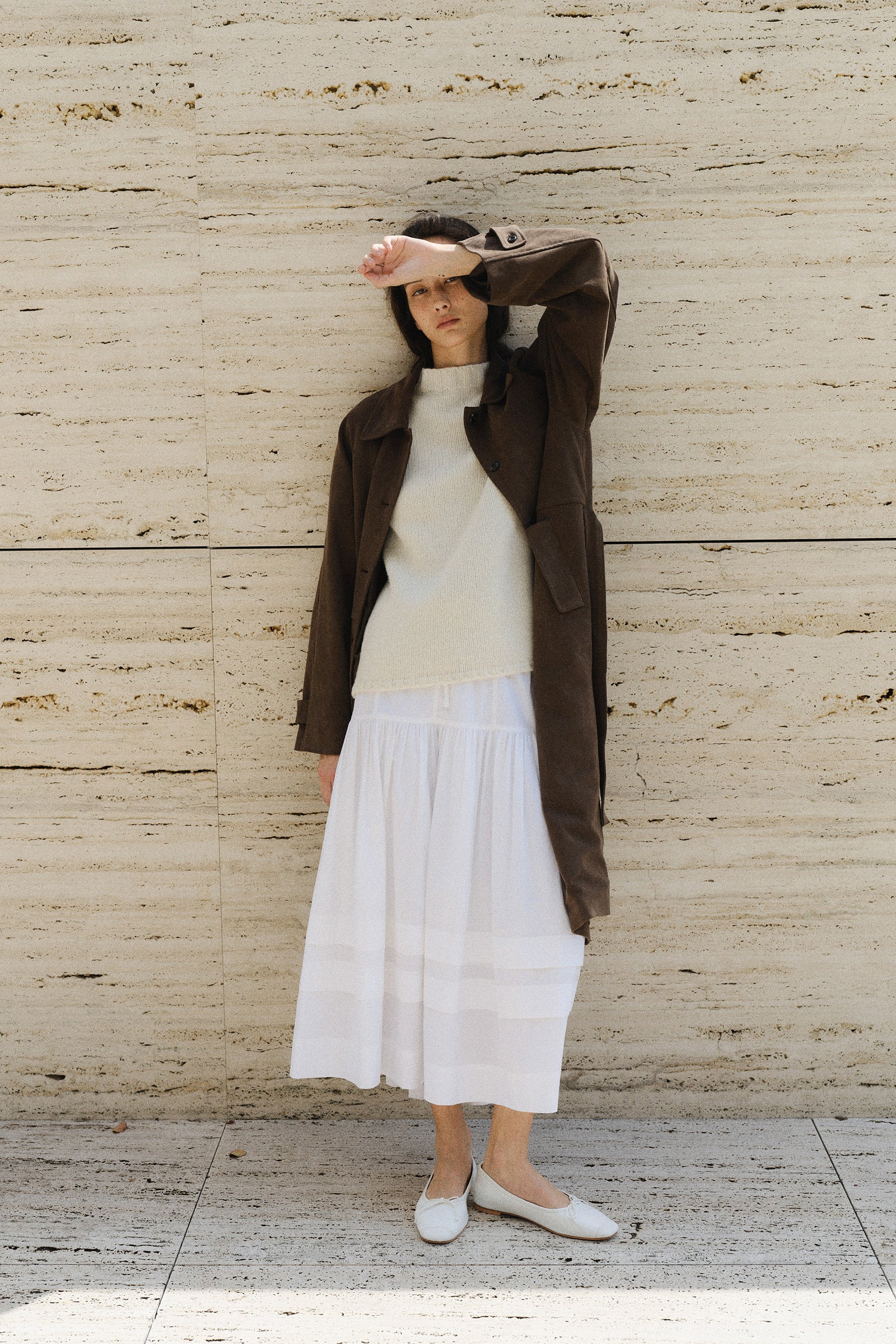 MANTEAU LONG EN SUÉDINE_MARRON