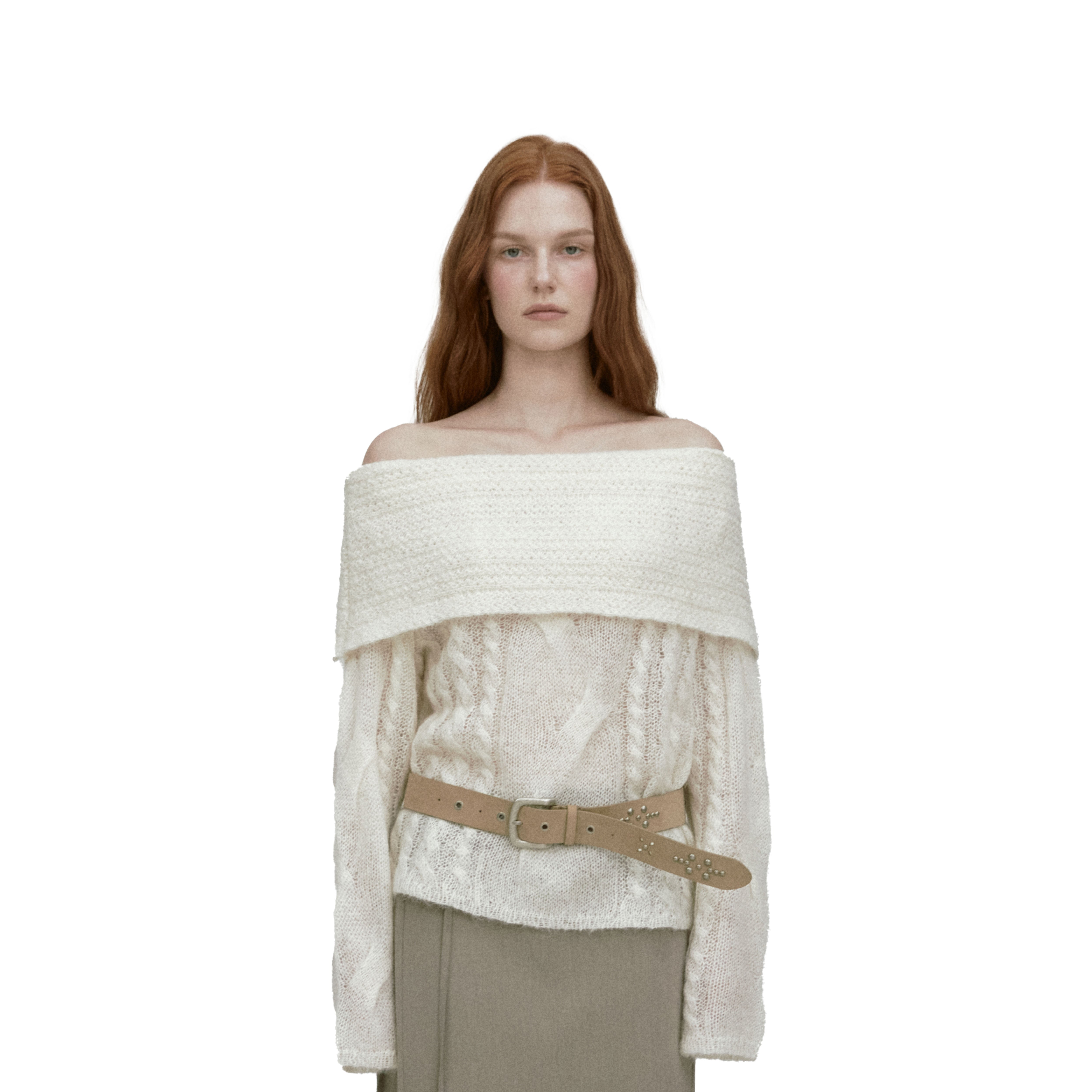 ALPACA TWIST OFF SHOULDER KNIT_IVORY