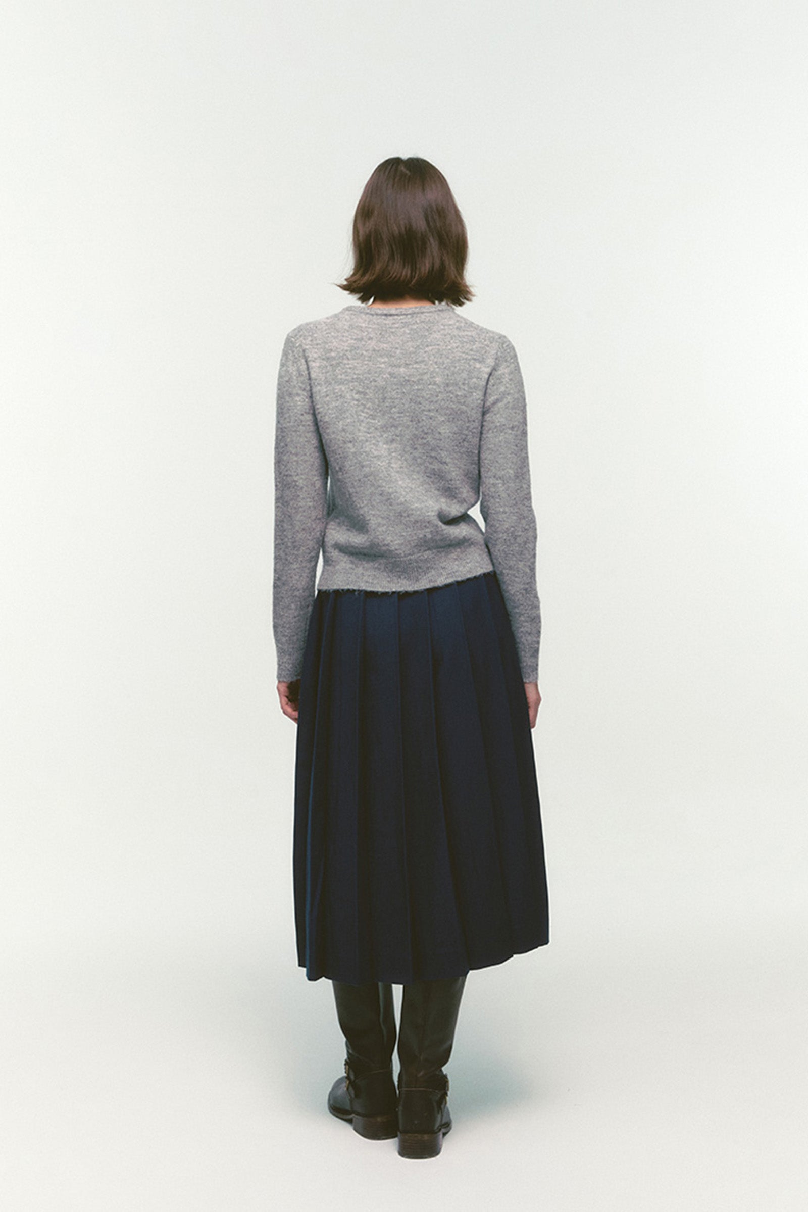 WOOL BLENDED CARDIGAN_GRIS