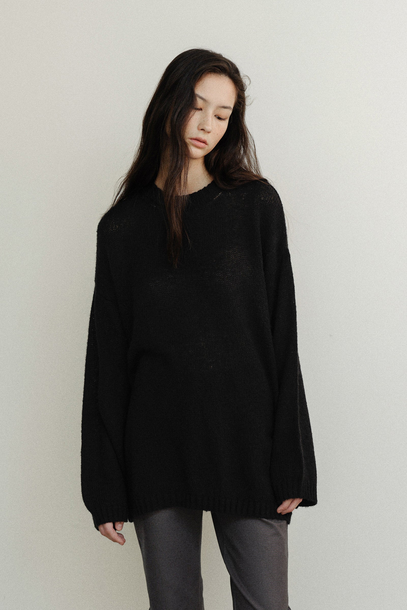 POND MOHAIR KNIT_BLACK