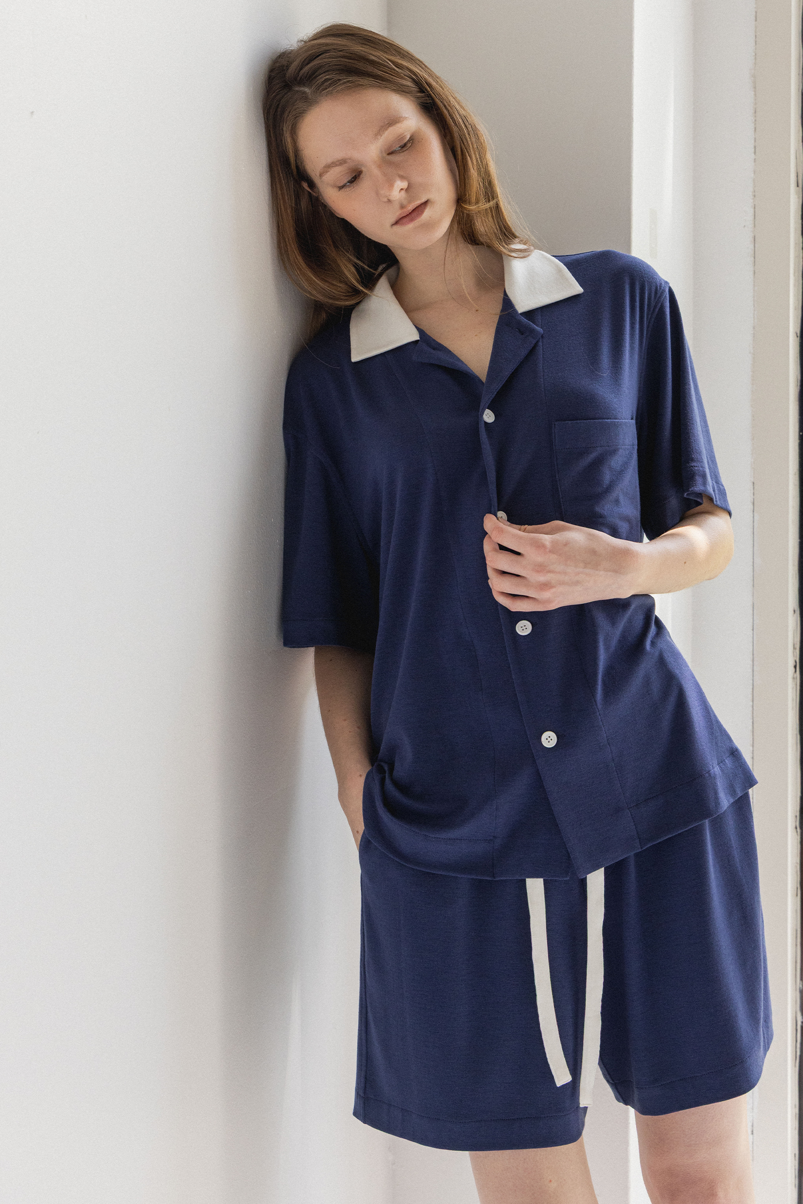 MARINE CLOUD PAJAMAS SET UP_NAVY