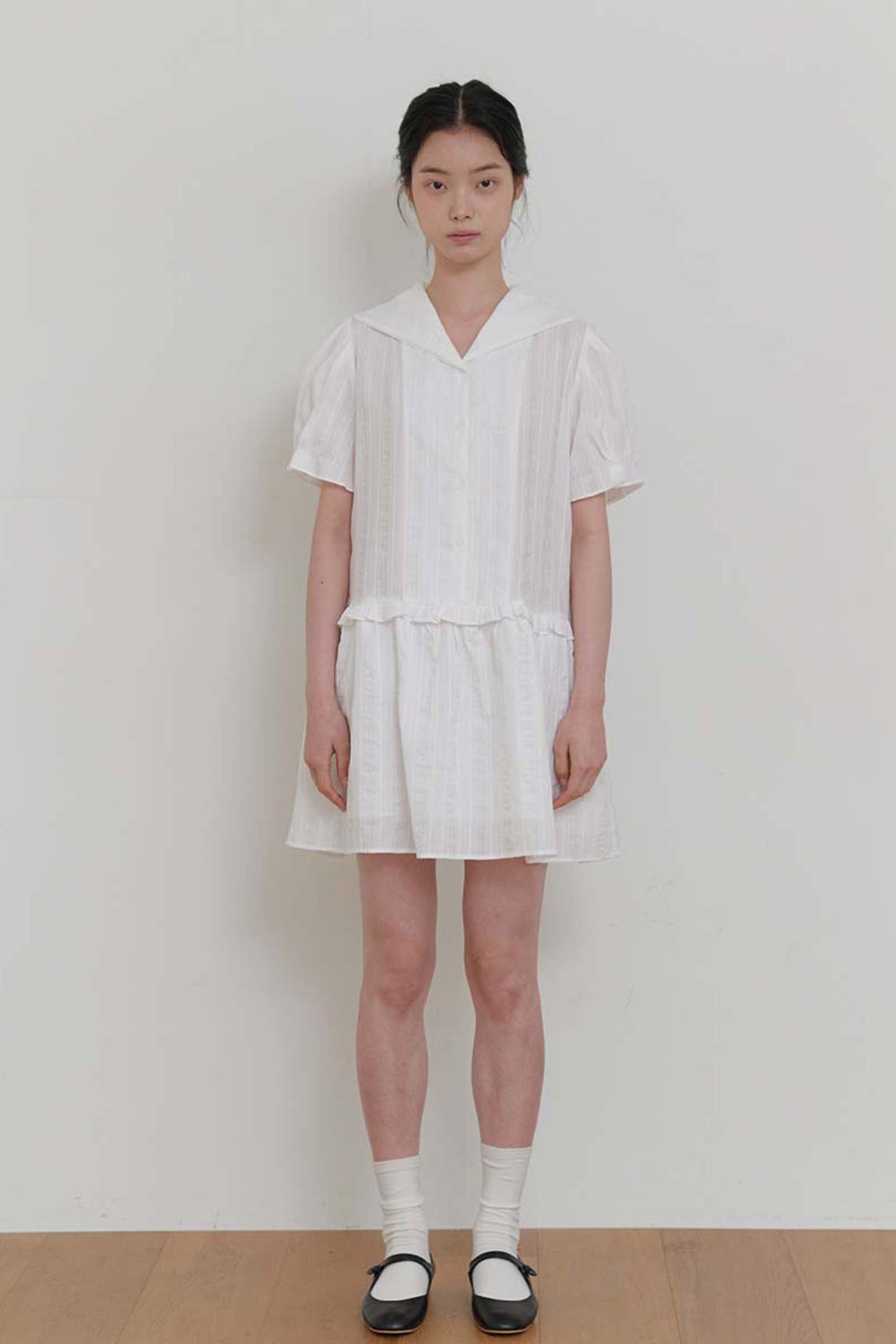 LACE COLLAR DRESS_WHITE
