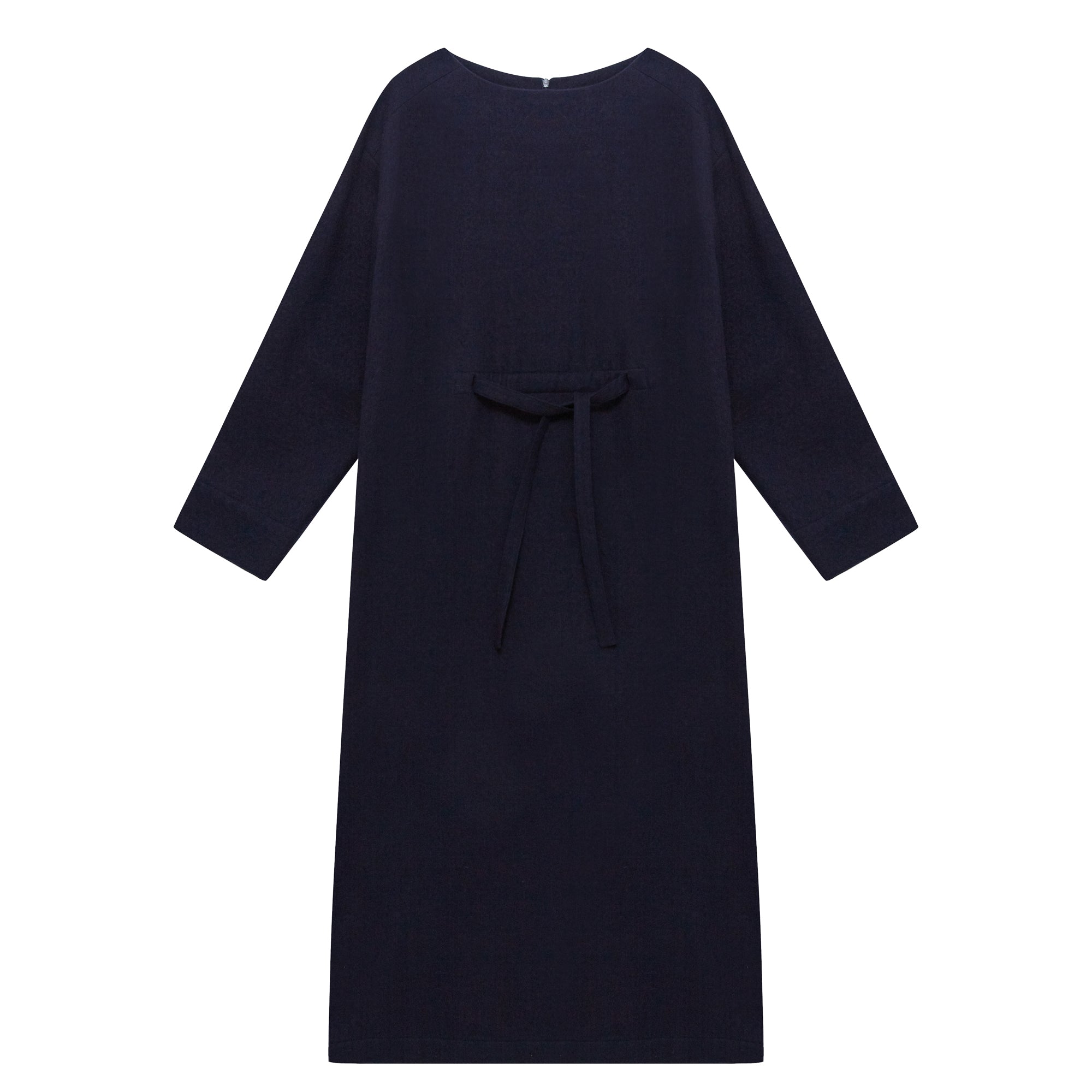 COTTON WOOL BLEND DRESS_NAVY