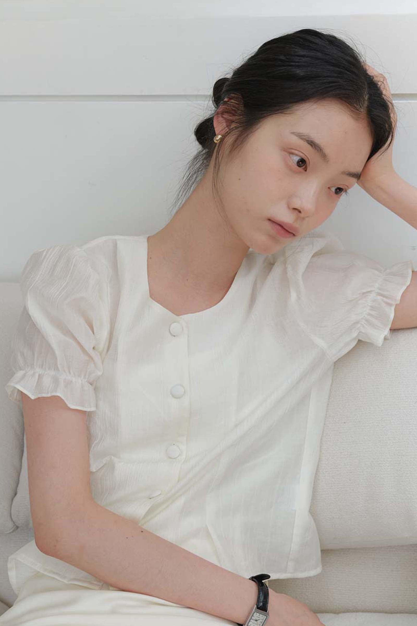 CHEMISE FRONCÉE DOUCE_CRÈME