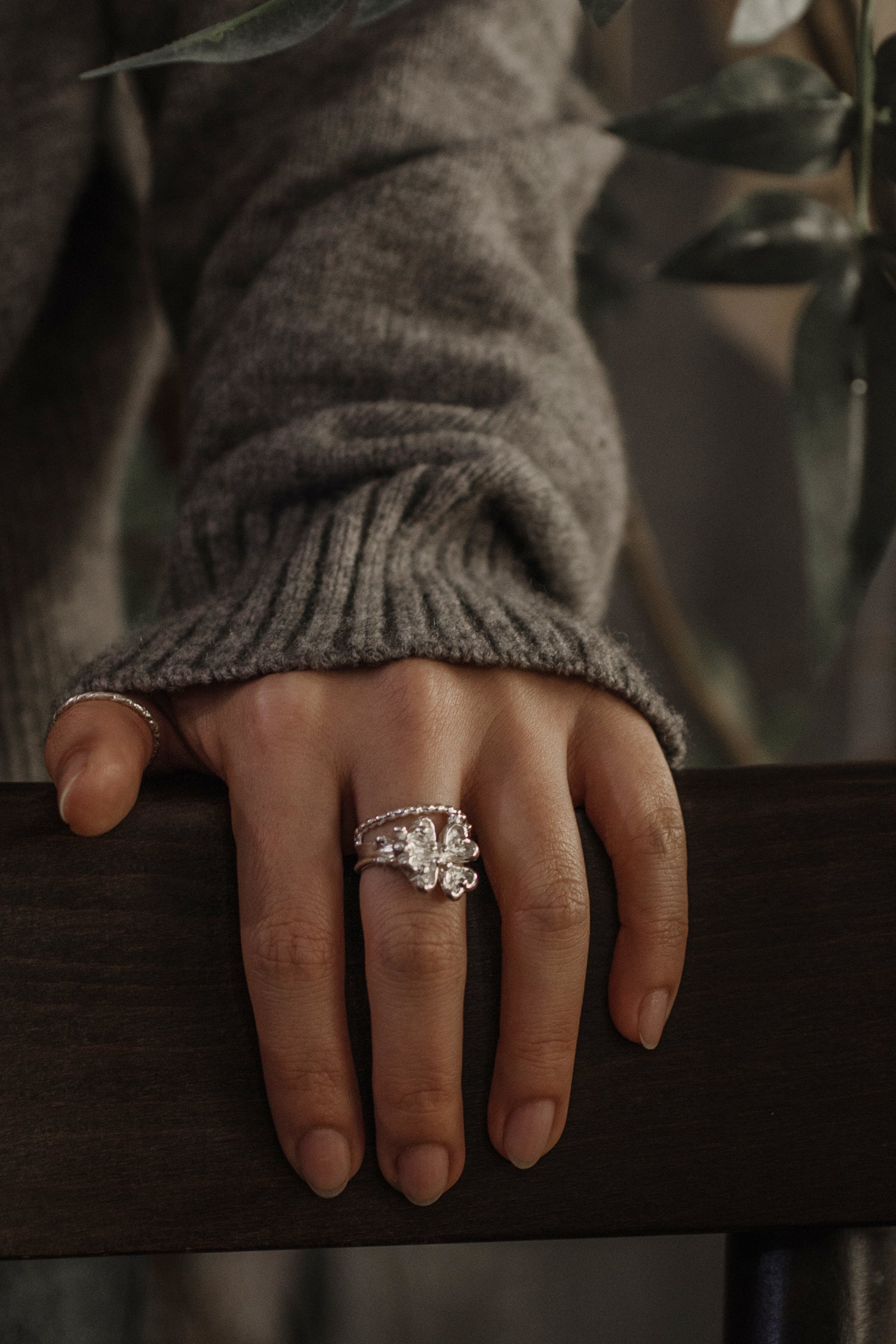 25SS LUCK LEAF RING_SILVER