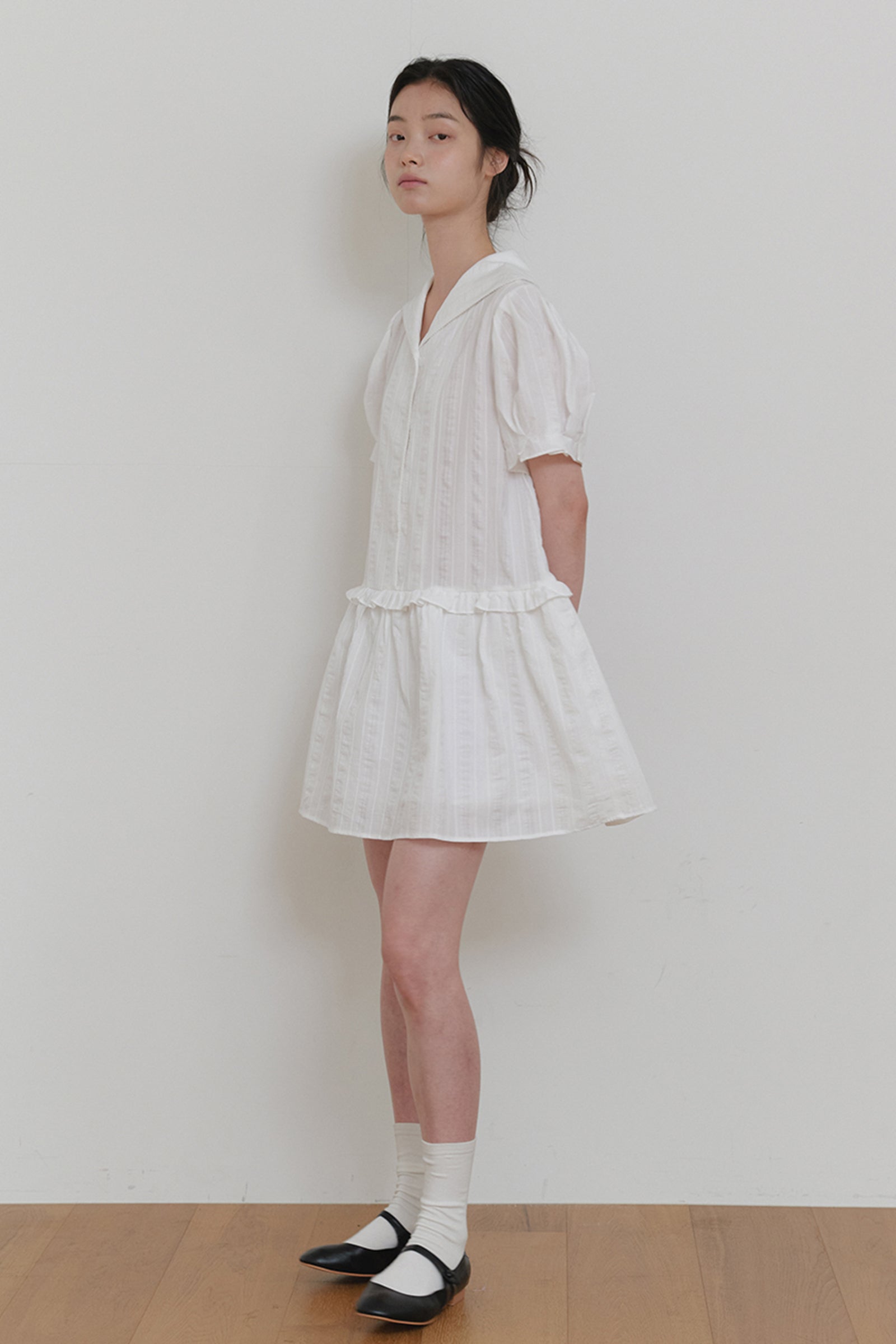 LACE COLLAR DRESS_WHITE