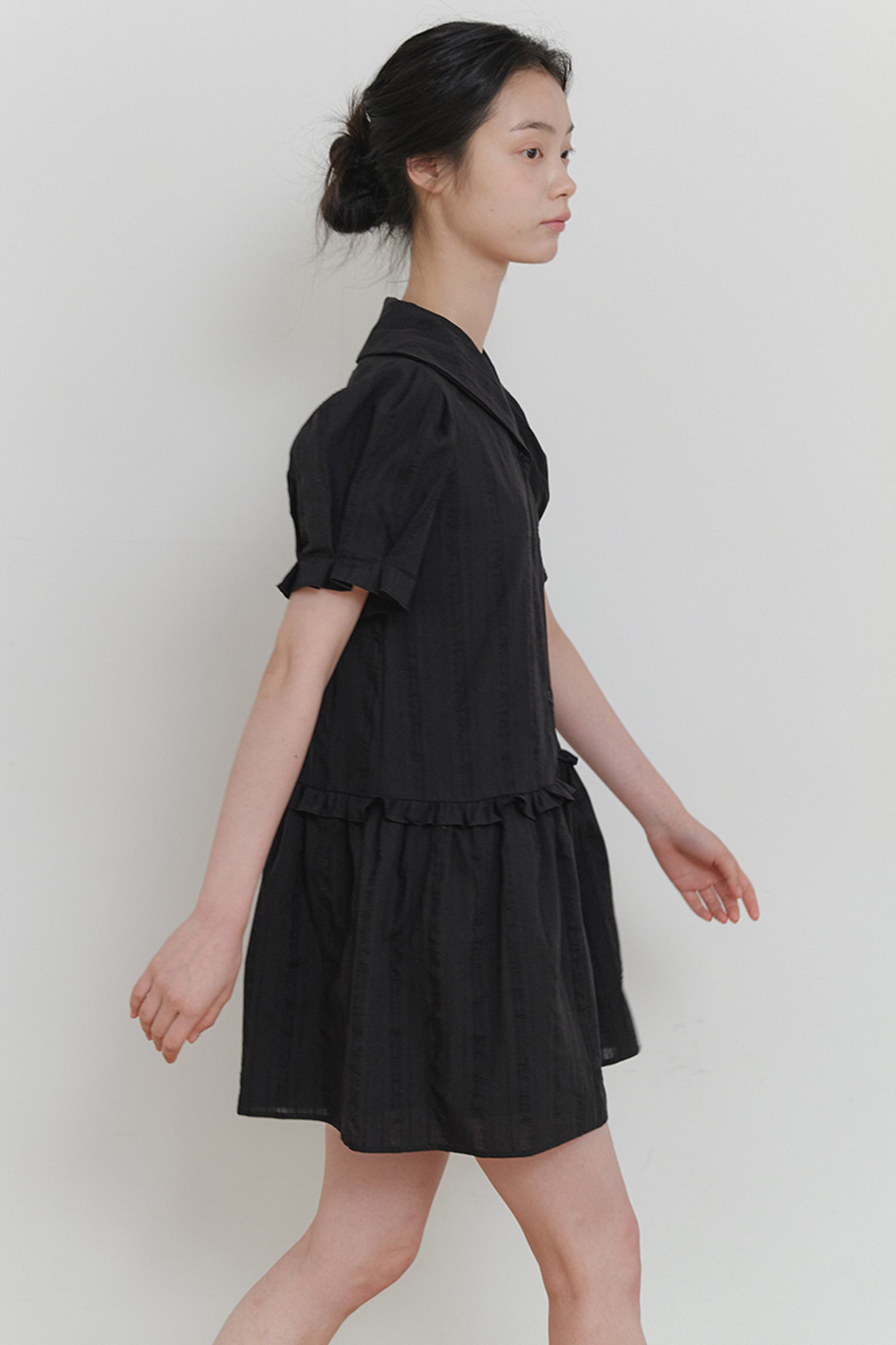 LACE COLLAR DRESS_BLACK