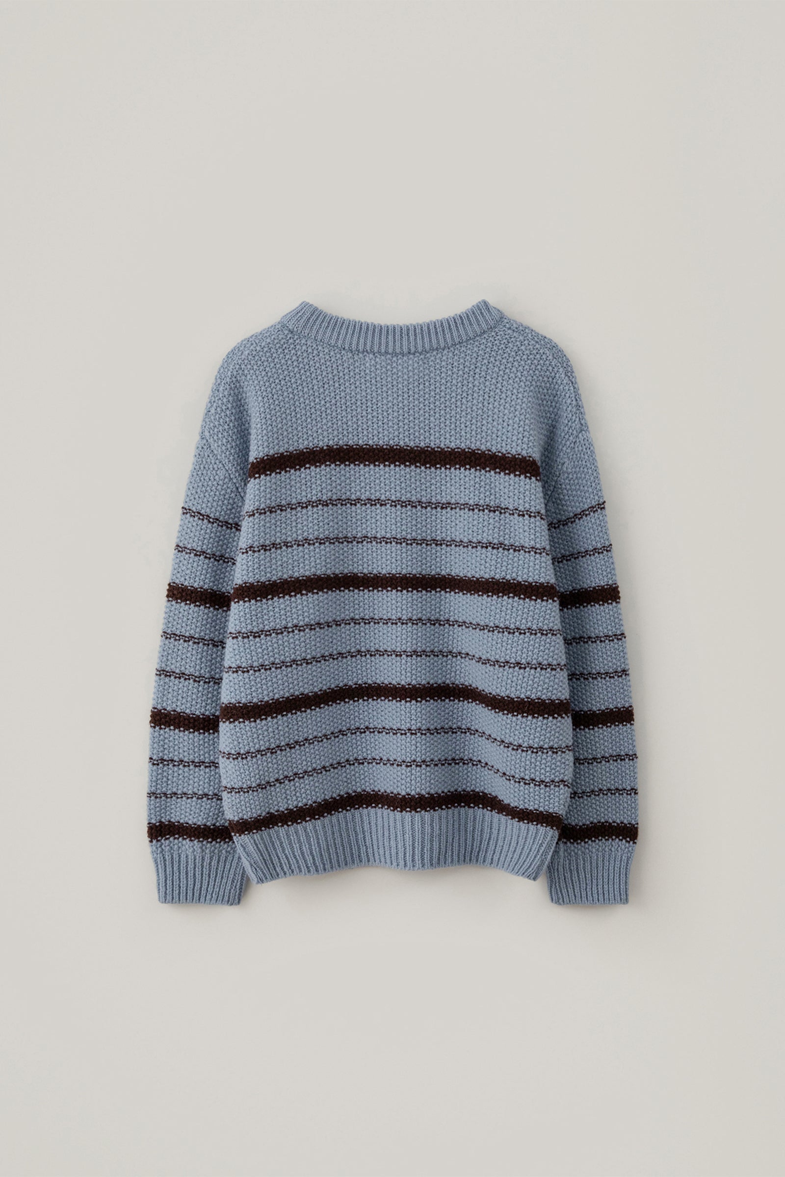 CHUNKY WOOL STRIPE KNIT_LIGHT BLUE
