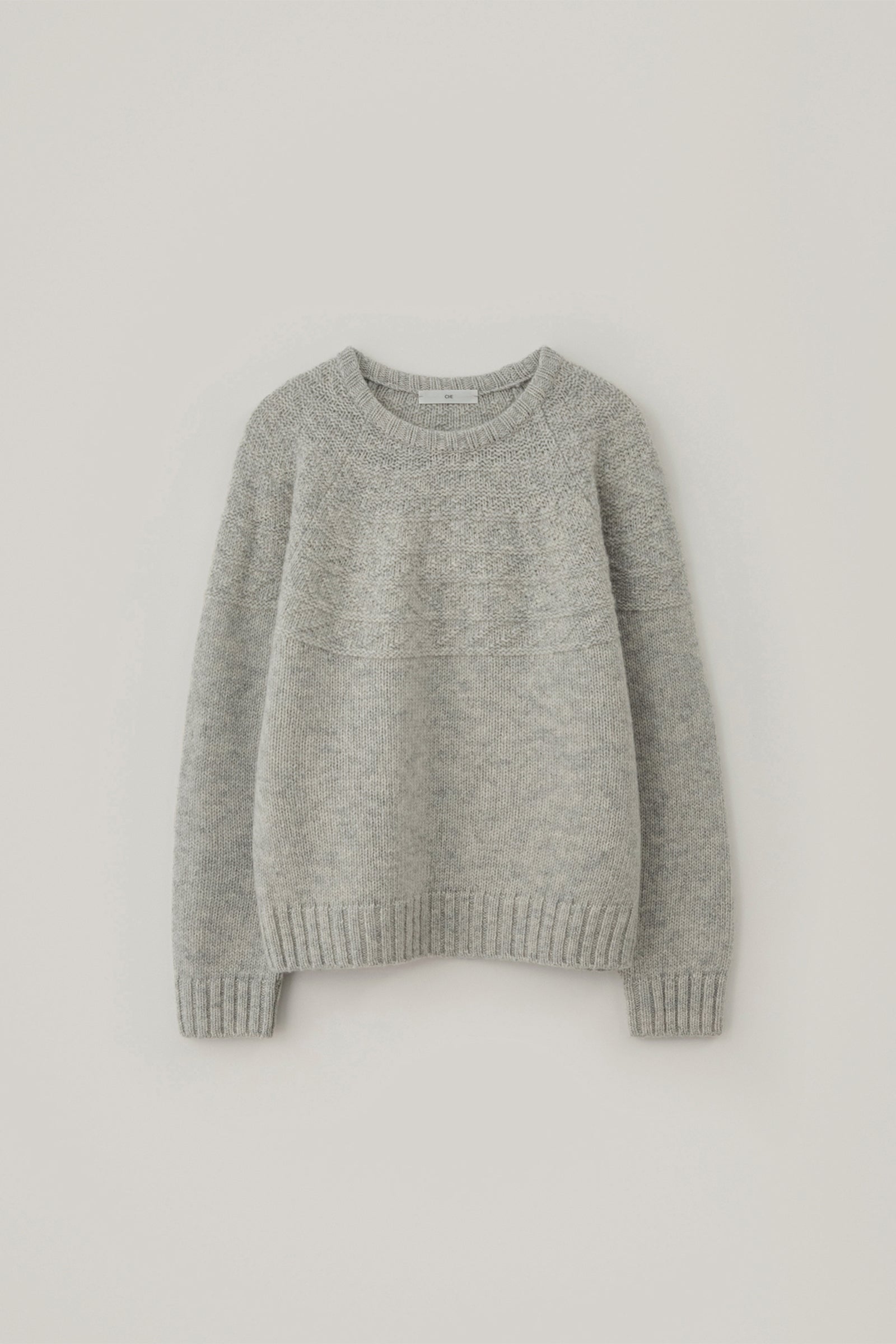VINTAGE PATTERN WOOL KNIT_OAT GREY