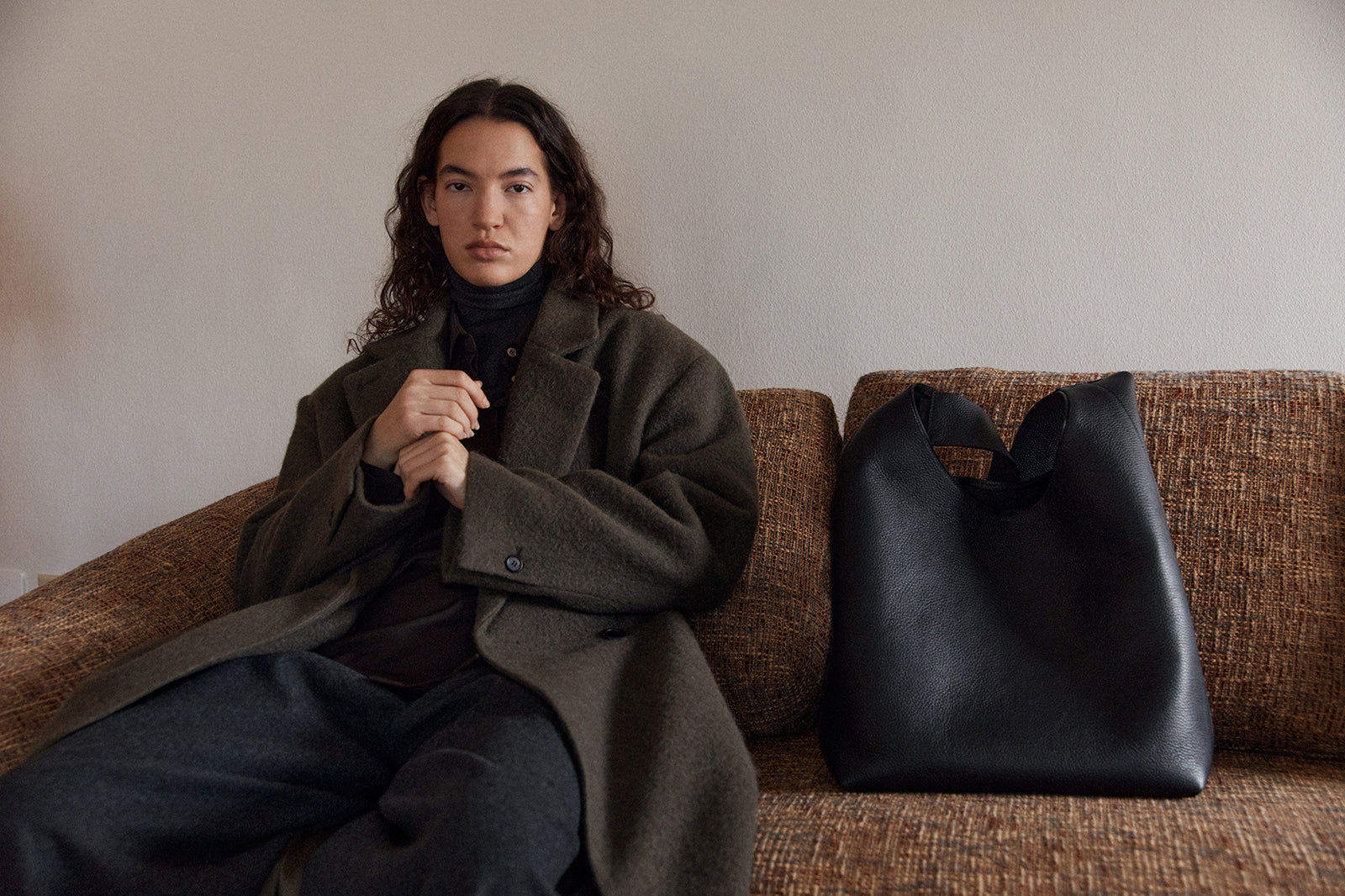 ALPACA DOUBLE COAT_KHAKI