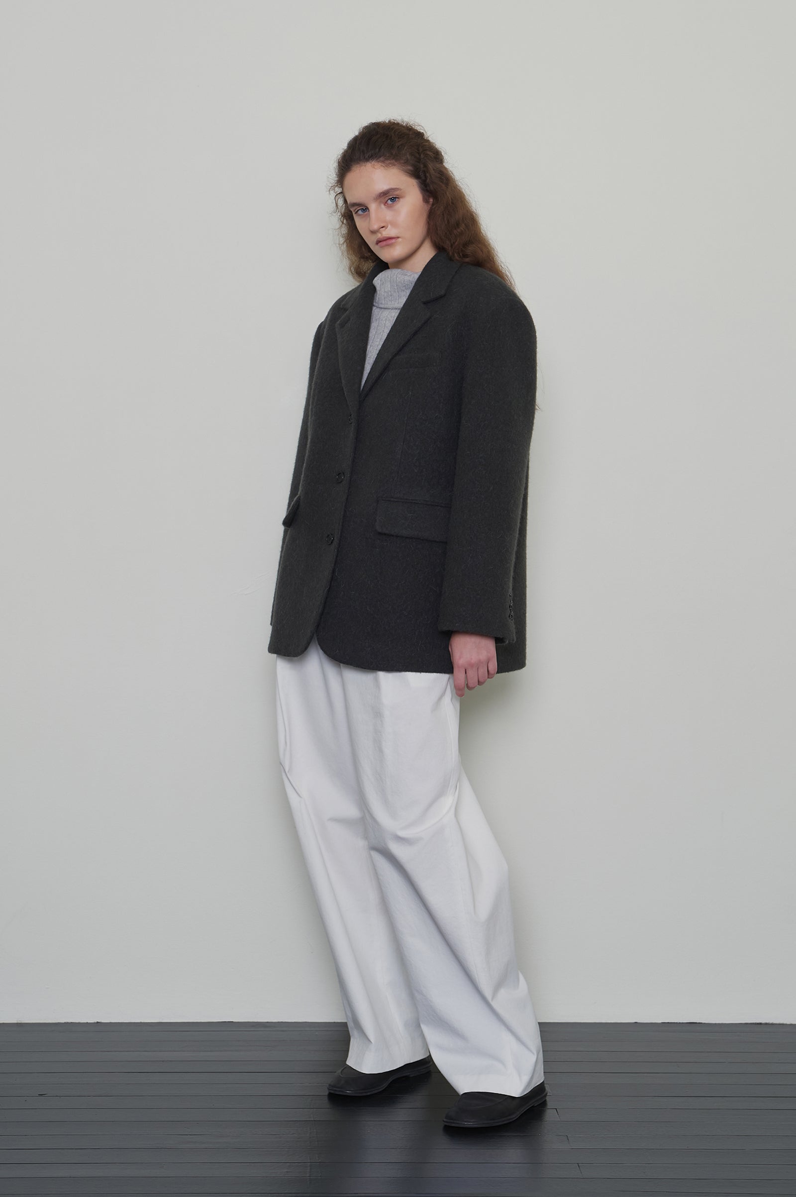 ALPACA HEAVY BLAZER COAT_CHARCOAL