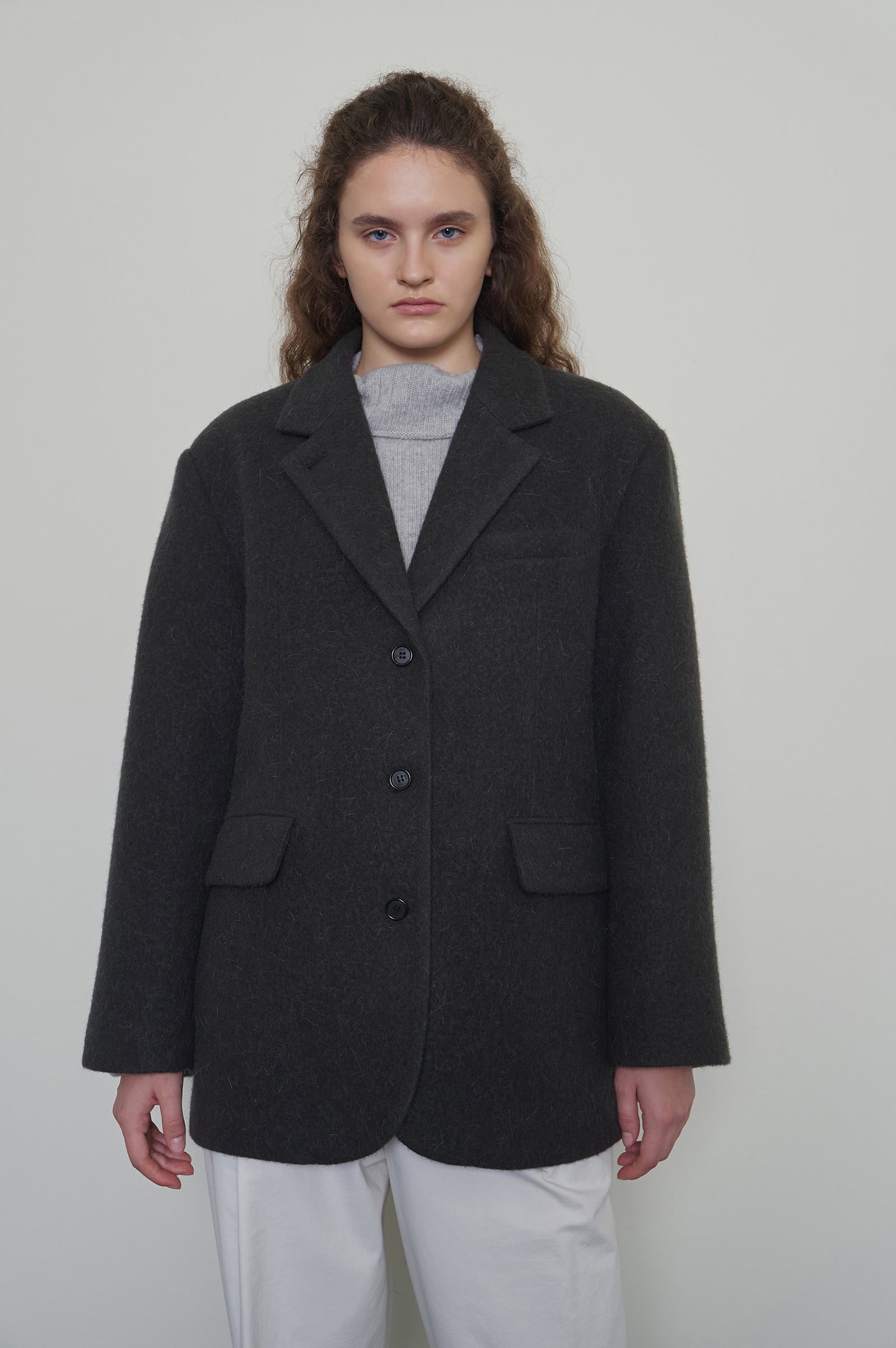 ALPACA HEAVY BLAZER COAT_CHARCOAL