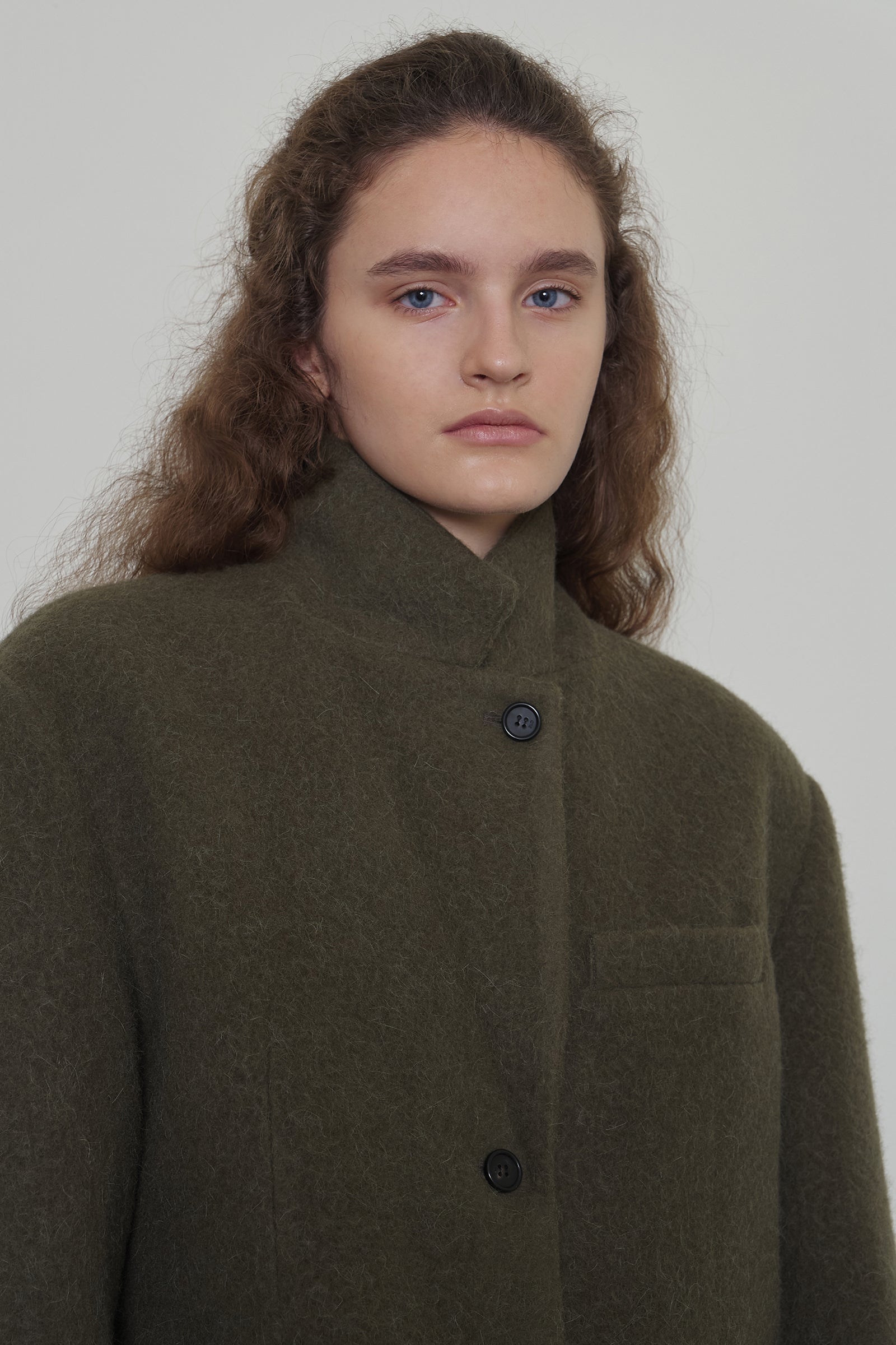 ALPACA HEAVY BLAZER COAT_KHAKI