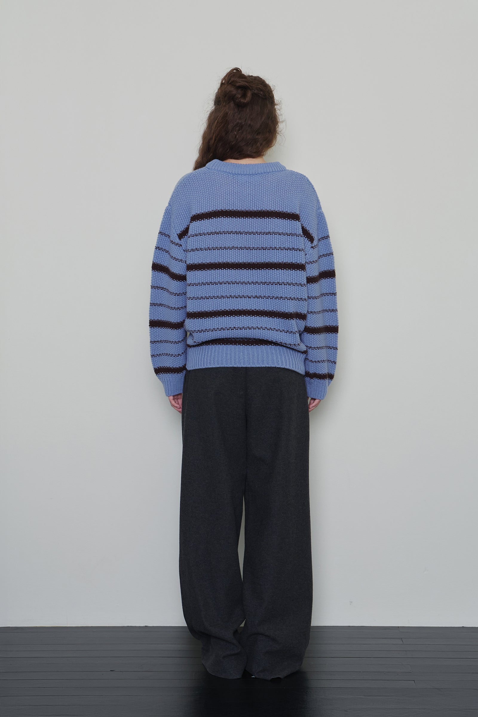 CHUNKY WOOL STRIPE KNIT_LIGHT BLUE