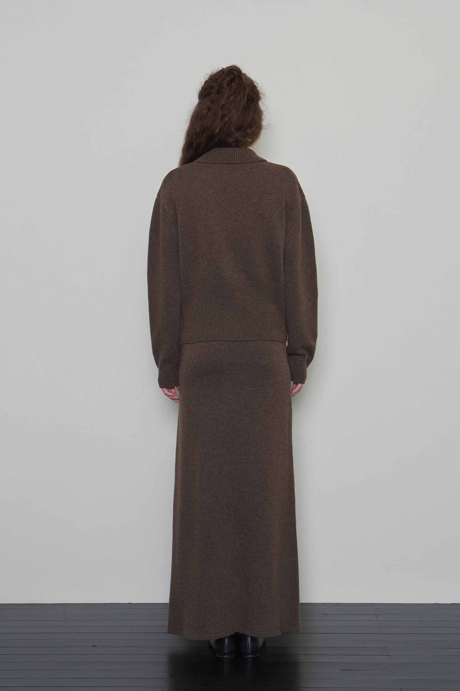 DAS WOOL KNIT SKIRT_BROWN