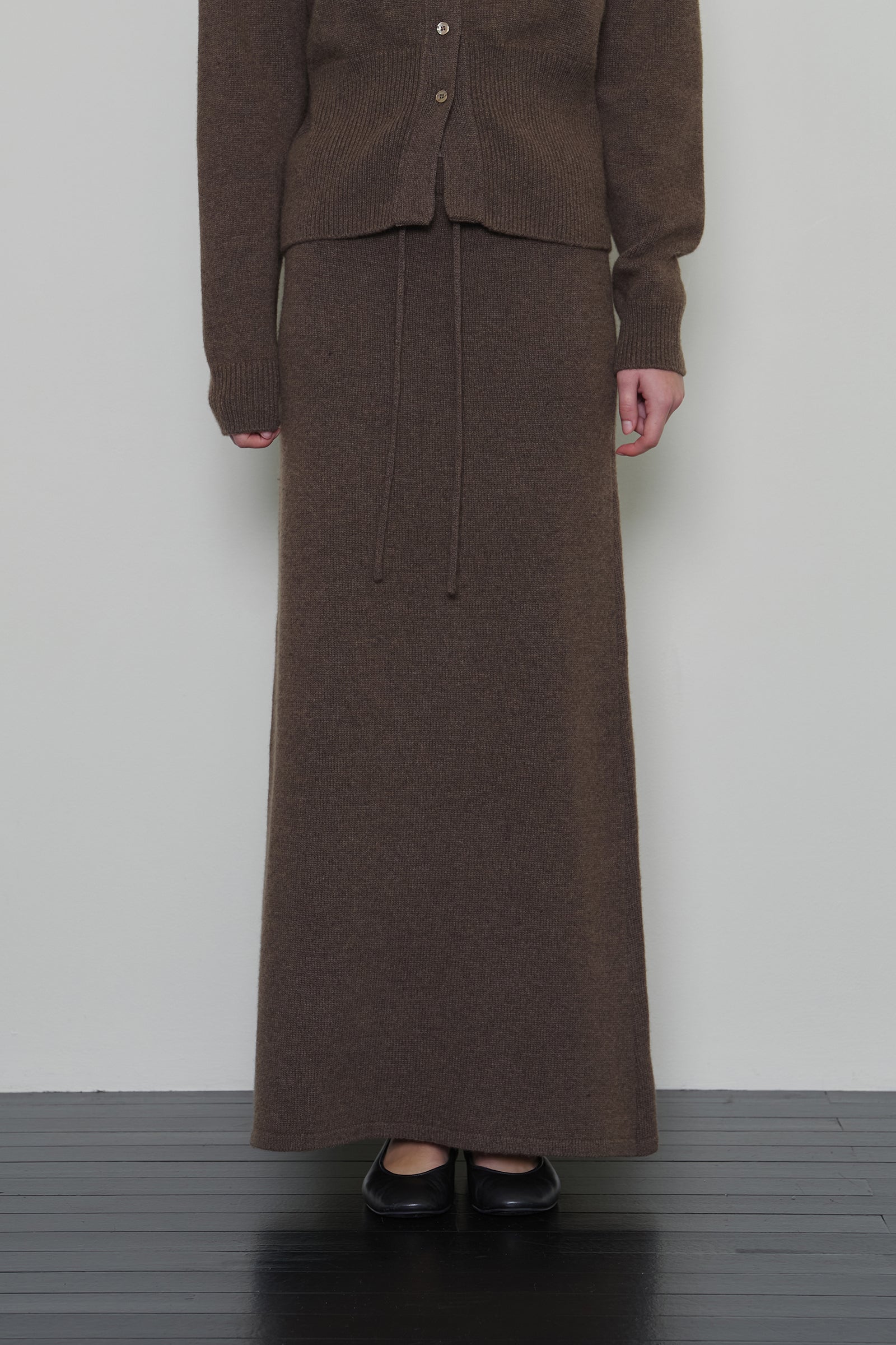 DAS WOOL KNIT SKIRT_BROWN