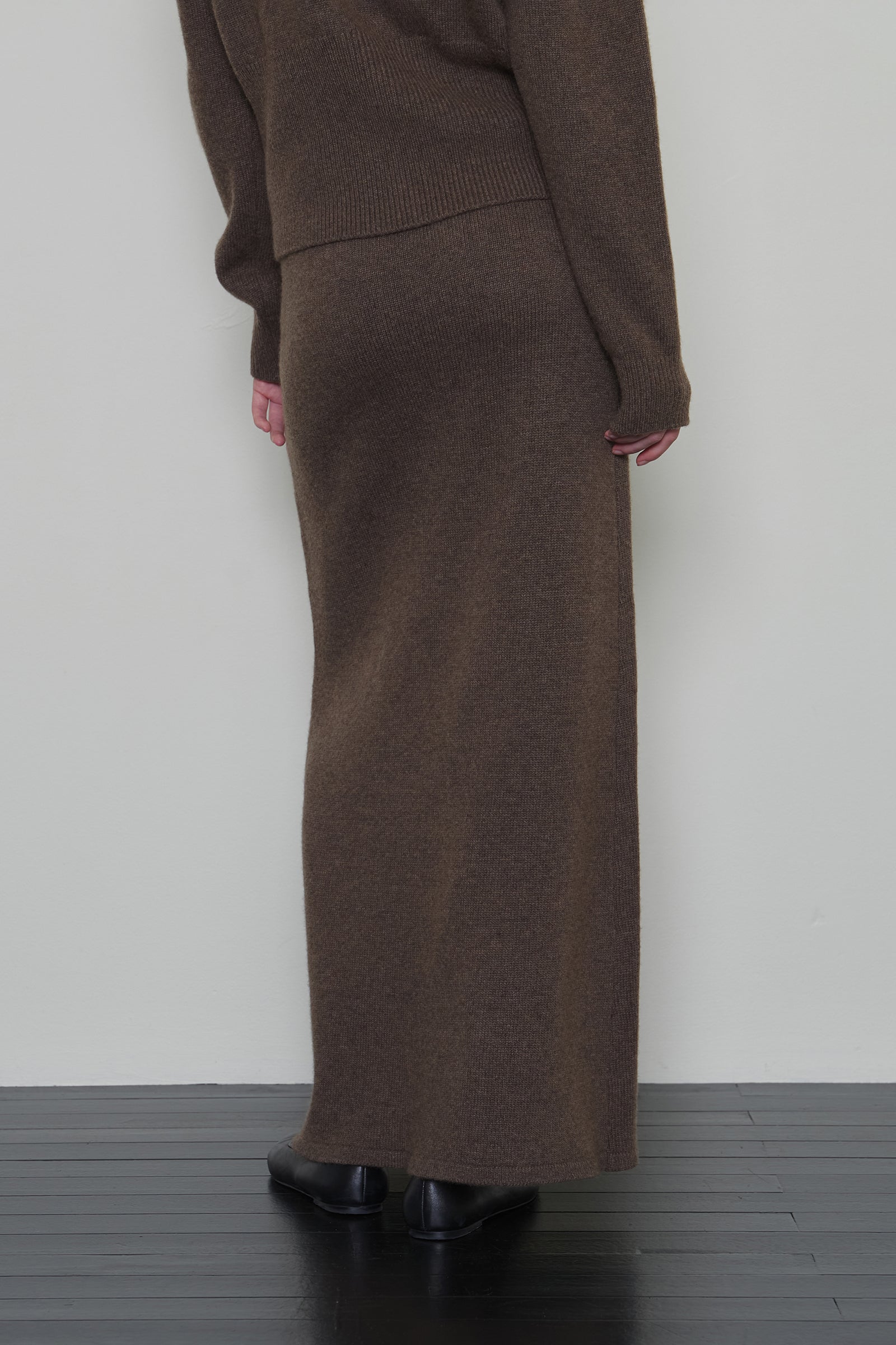 DAS WOOL KNIT SKIRT_BROWN