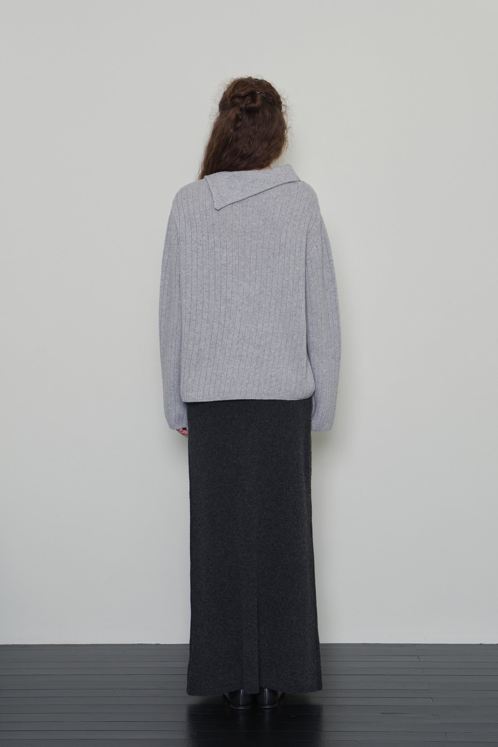 DAS WOOL KNIT SKIRT_CHARCOAL