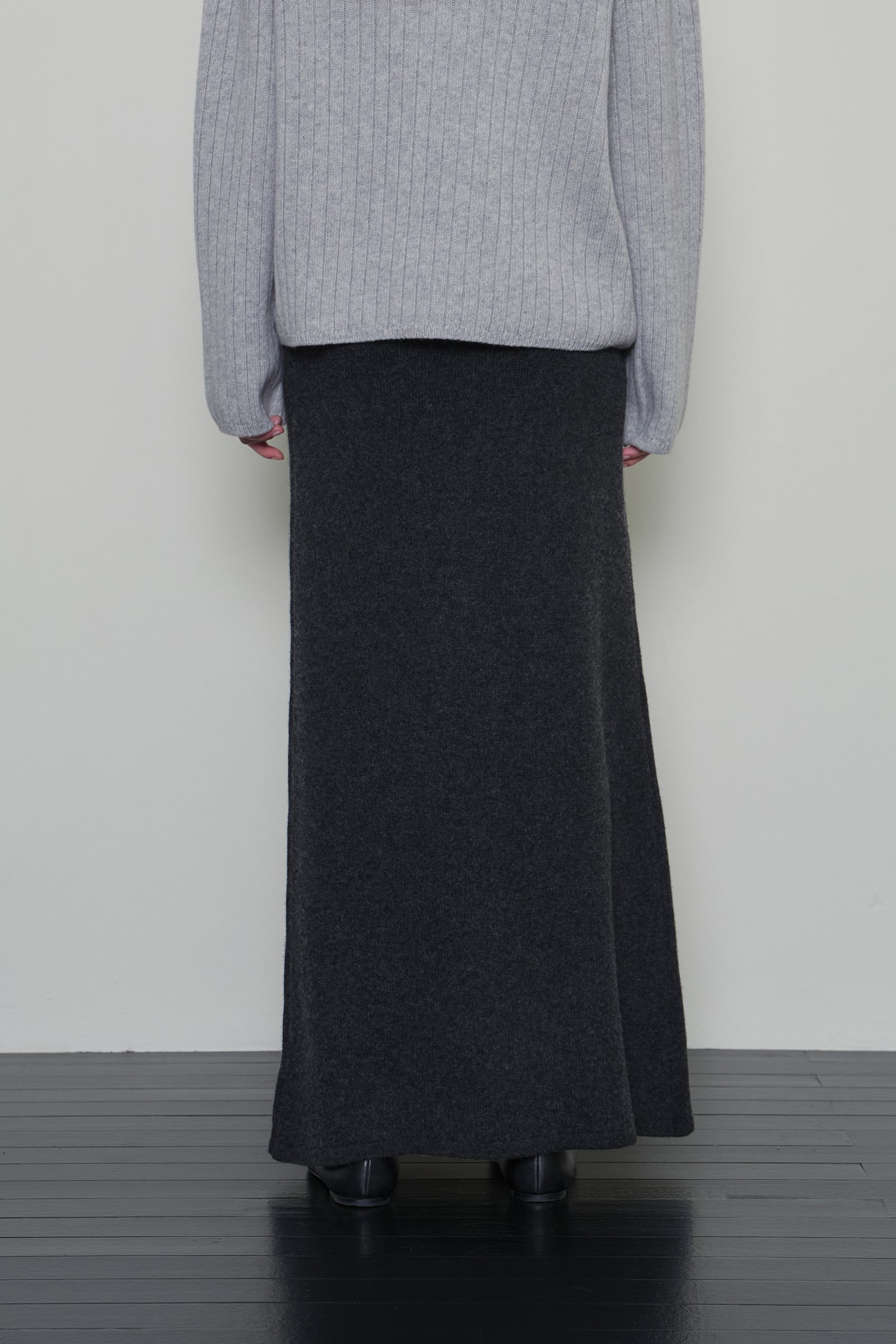 DAS WOOL KNIT SKIRT_CHARCOAL